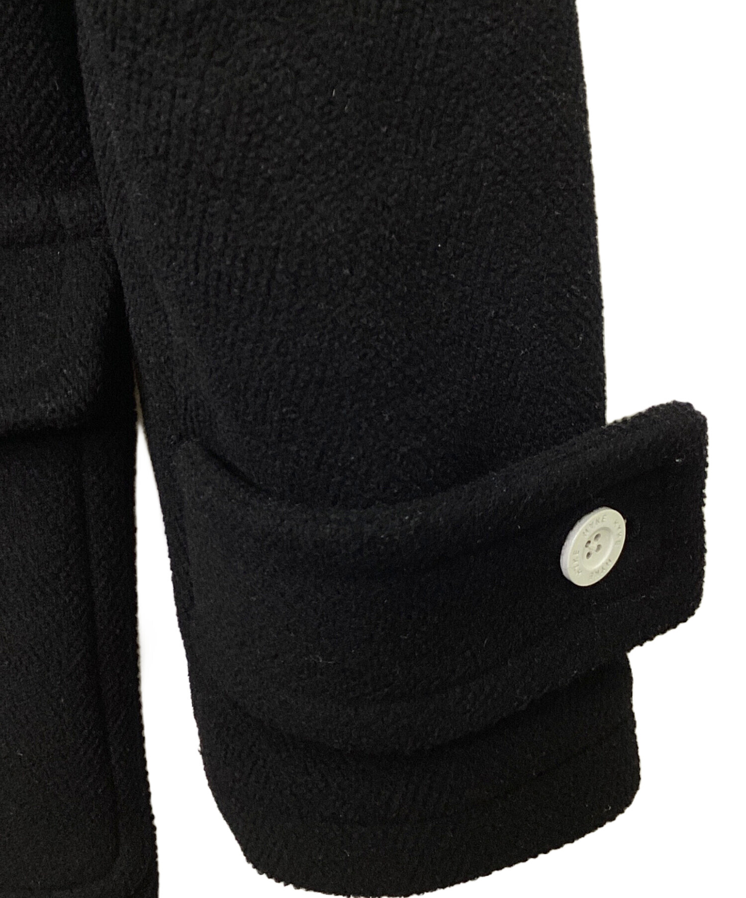 中古・古着通販】HYKE (ハイク) ダッフルコート ブラック×ホワイト