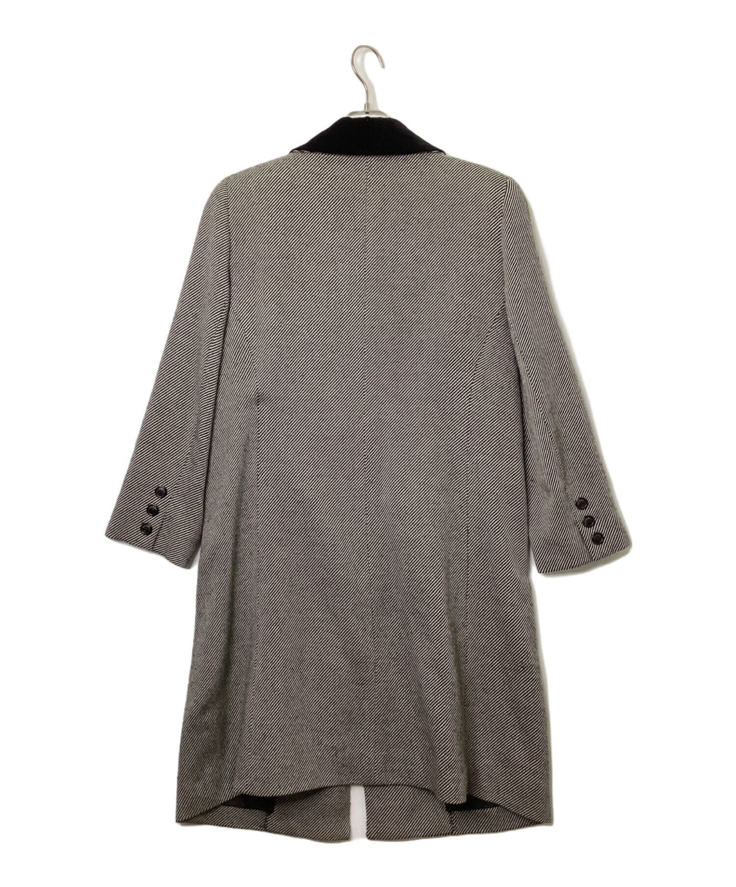 中古・古着通販】FOXEY (フォクシー) ウールロングコート ブラック