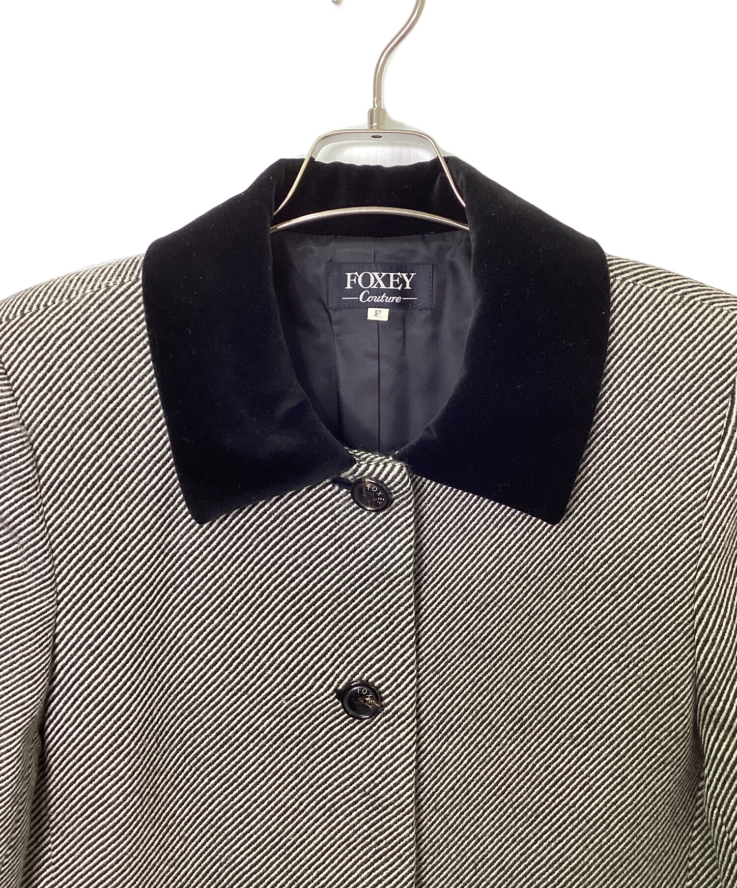 中古・古着通販】FOXEY (フォクシー) ウールロングコート ブラック