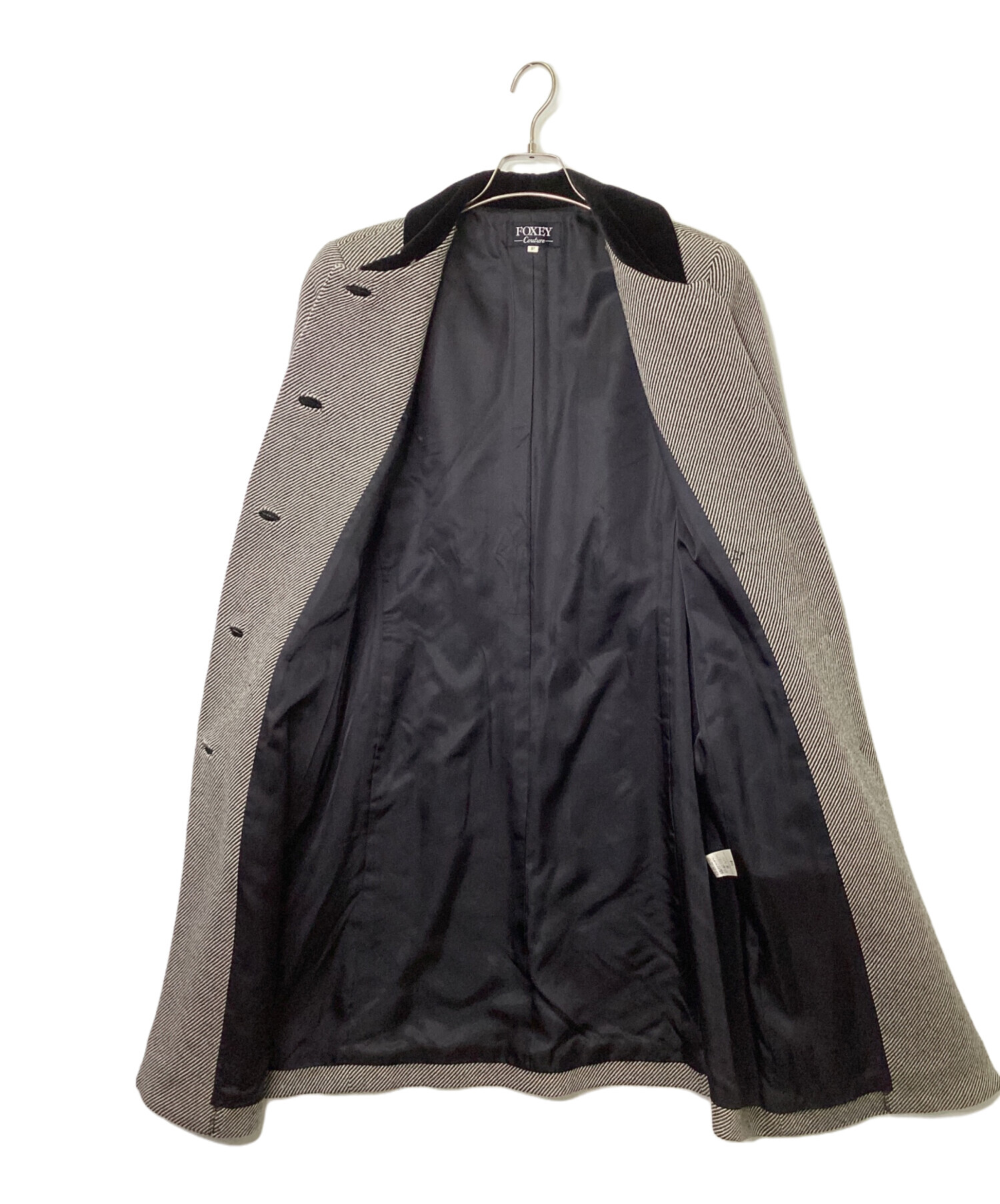 中古・古着通販】FOXEY (フォクシー) ウールロングコート ブラック