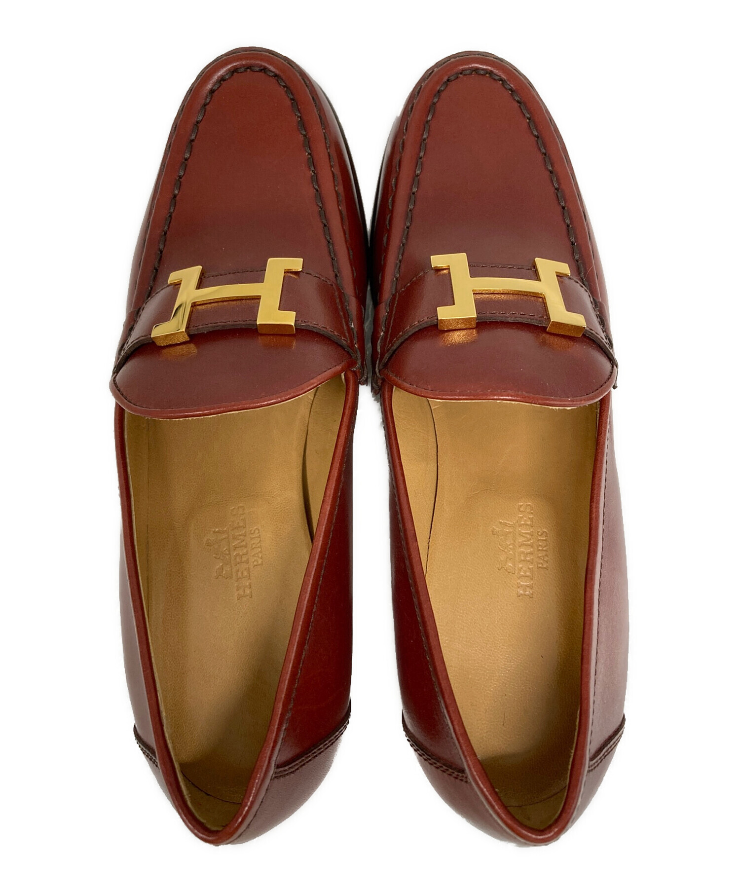 中古・古着通販】HERMES (エルメス) コンスタンスローファー ブラウン