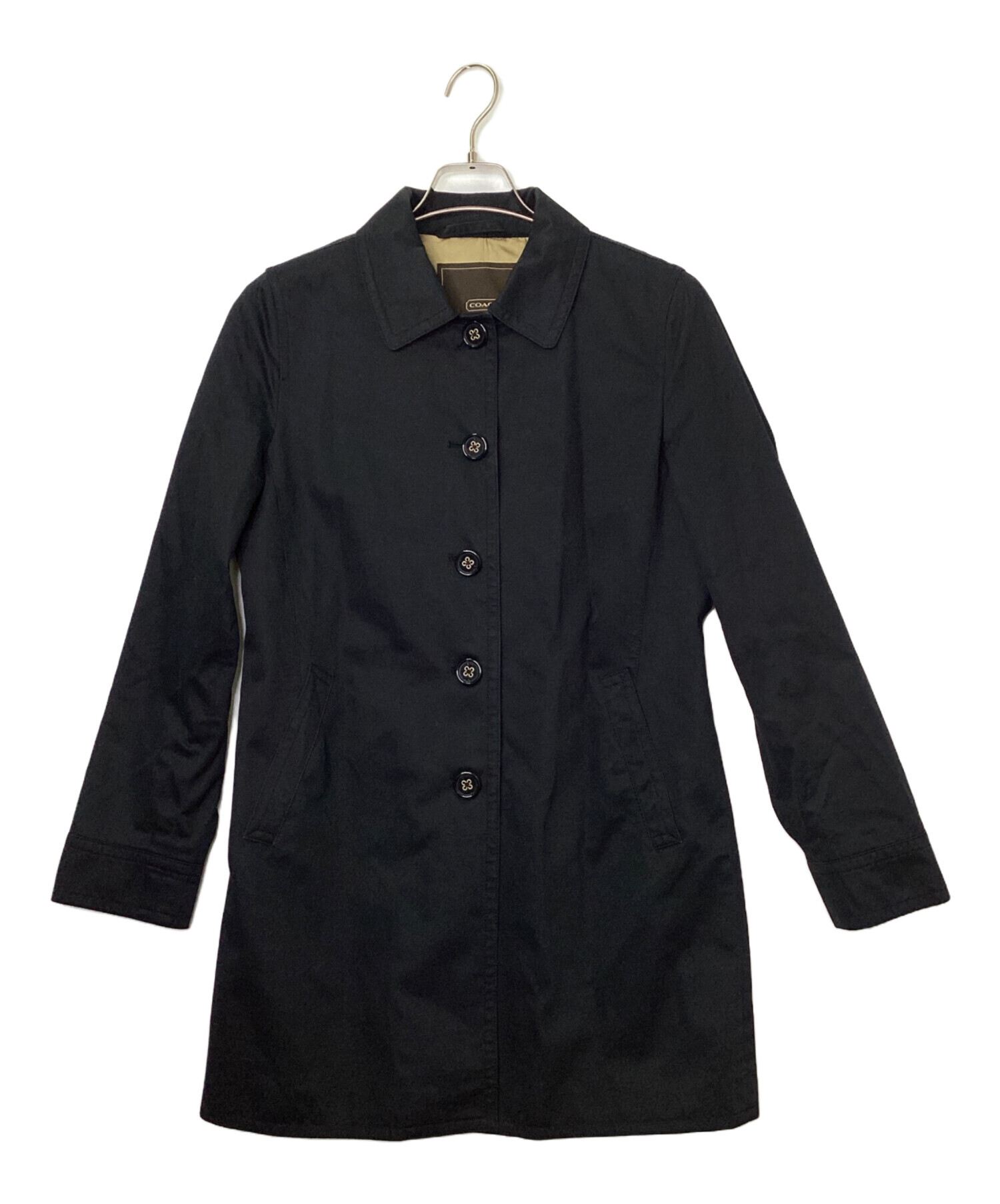 中古・古着通販】COACH (コーチ) ステンカラーコート ブラック サイズ
