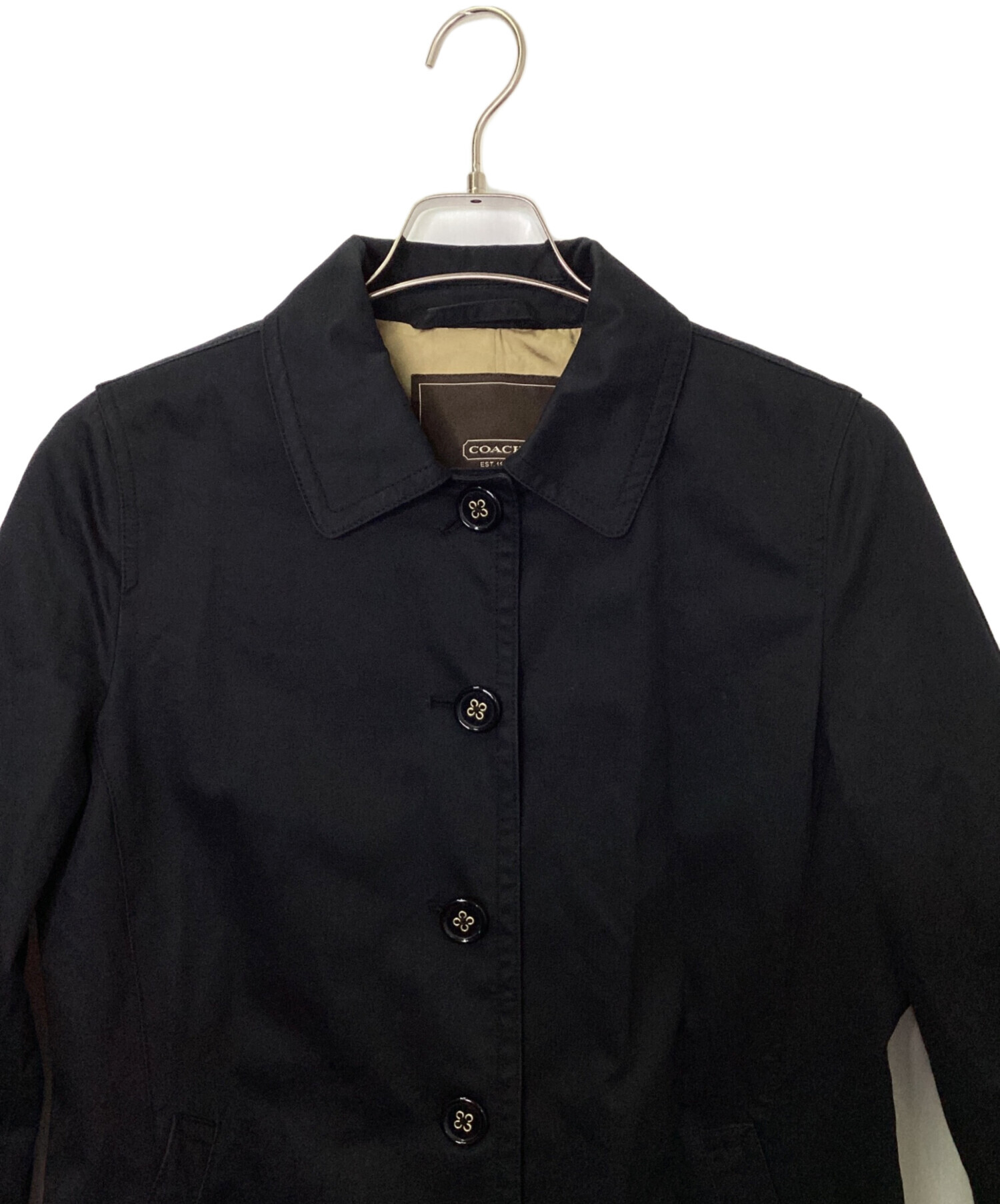 中古・古着通販】COACH (コーチ) ステンカラーコート ブラック サイズ