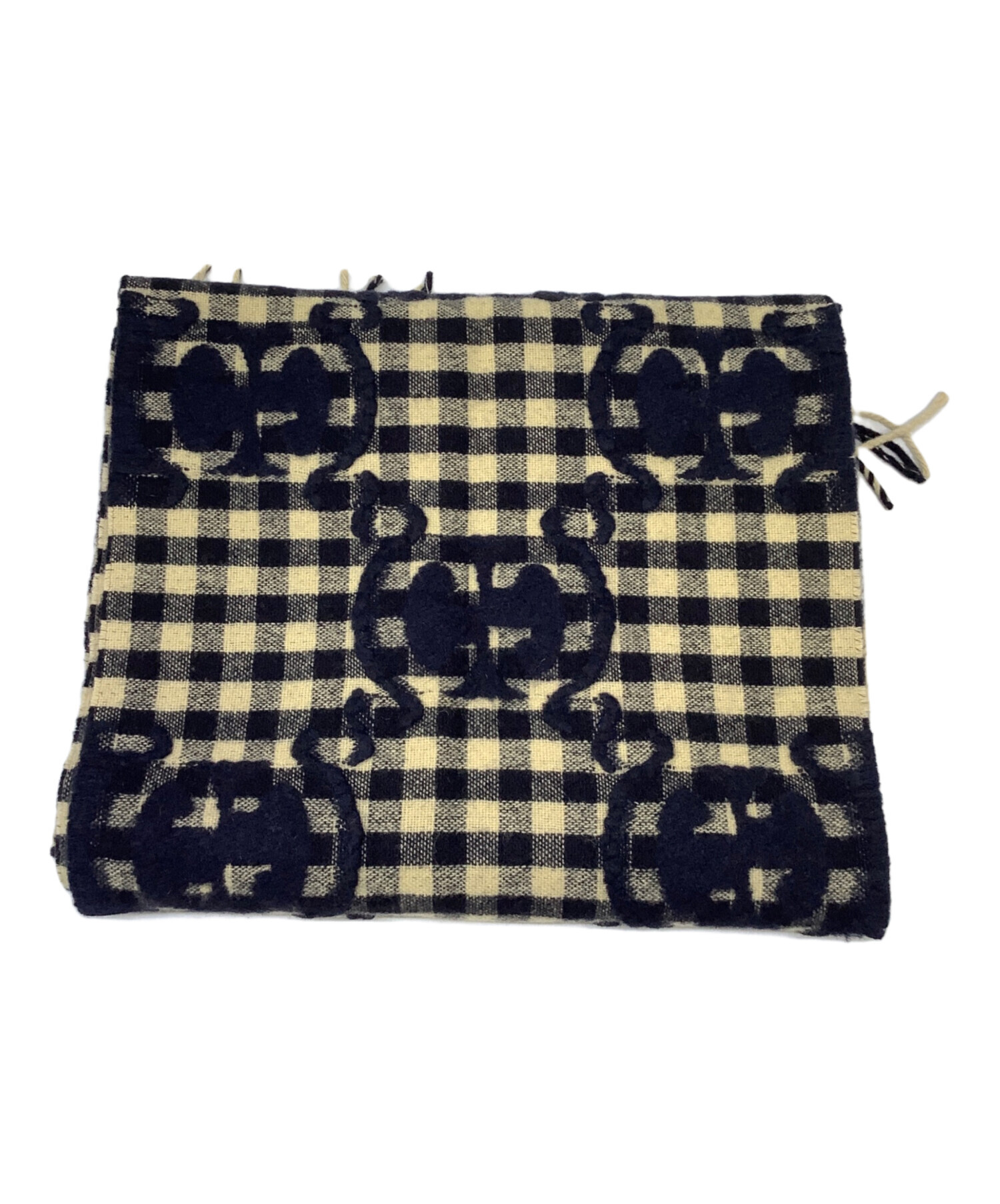 GUCCI 644365 マフラー ジャガード GG ギンガムチェック 中古・古着通販】GUCCI (グッチ) ジャガードギンガムチェックマフラー