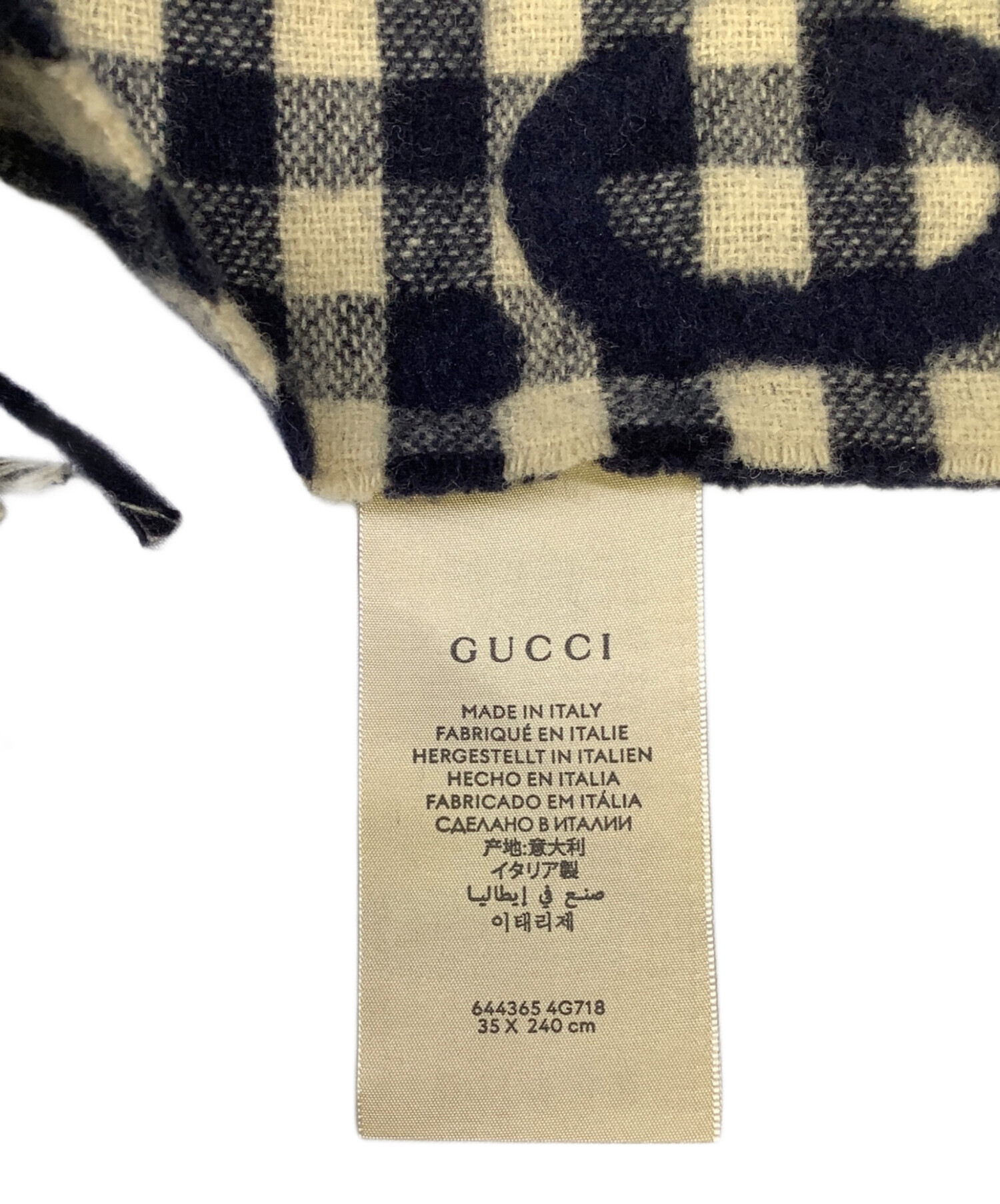中古・古着通販】GUCCI (グッチ) ジャガードギンガムチェックマフラー
