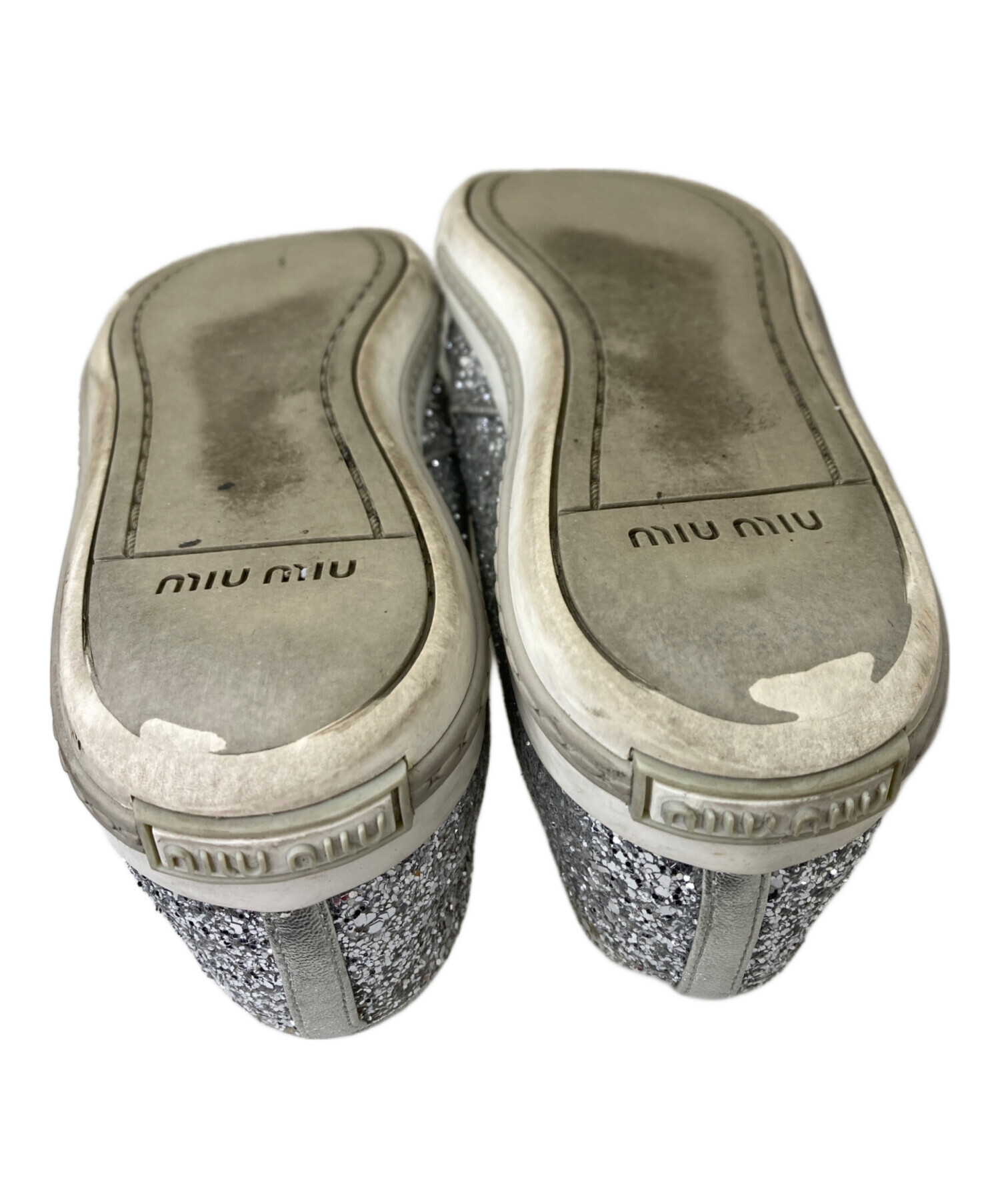 中古・古着通販】MIU MIU (ミュウミュウ) グリッタースリッポン グレー