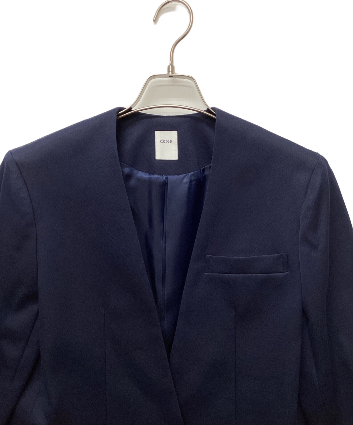 中古・古着通販】deres (デレス) ノーカラージャケット ネイビー