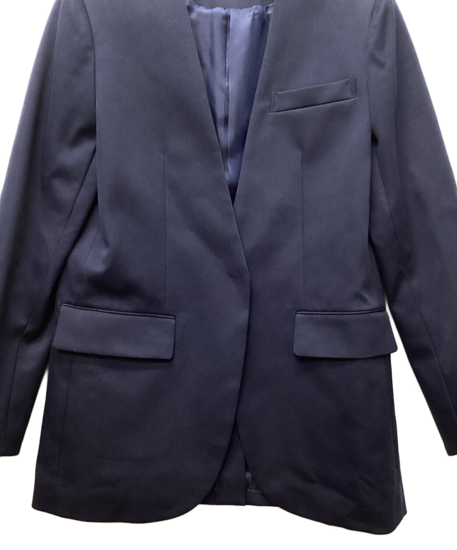 deresデレス　ジャケット 中古・古着通販】deres (デレス) ノーカラージャケット ネイビー
