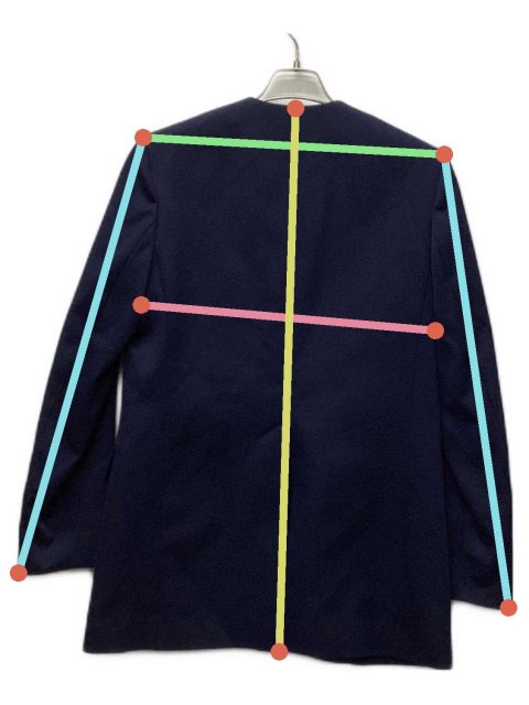 中古・古着通販】deres (デレス) ノーカラージャケット ネイビー