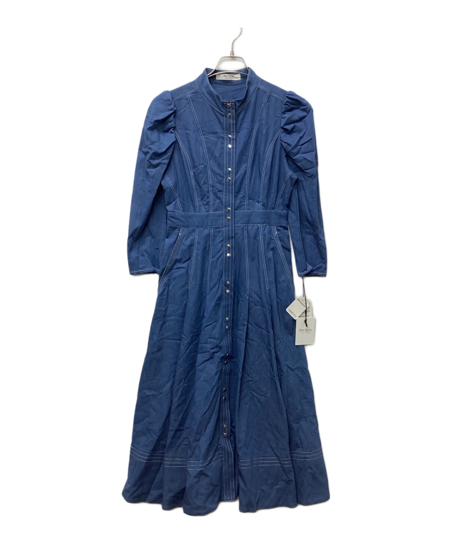 中古・古着通販】HER LIP TO (ハーリップトゥ) Denim Trimmed Volume 