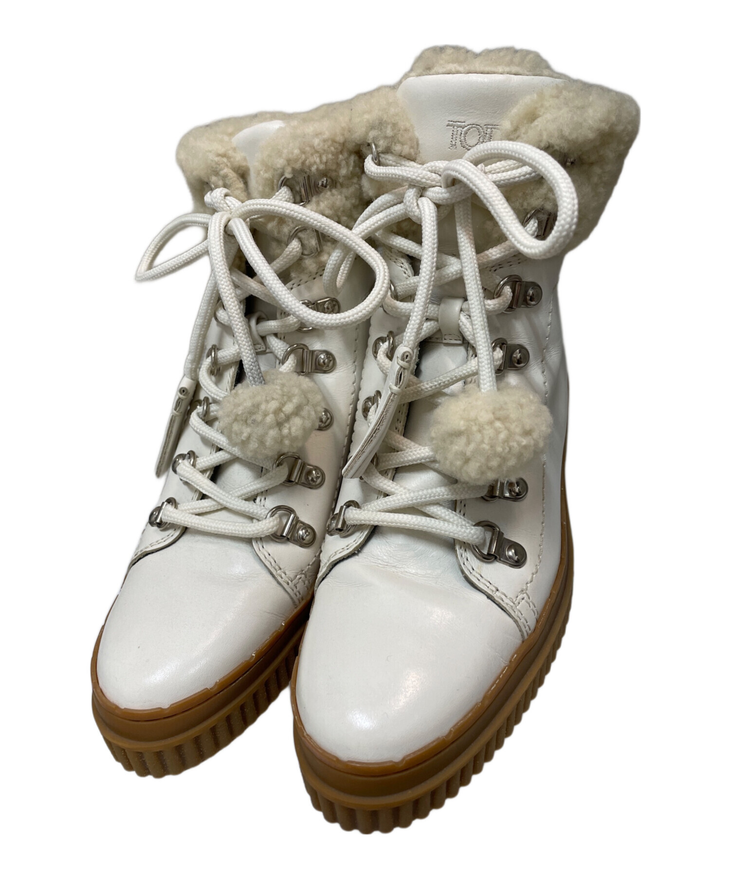中古・古着通販】TOD'S (トッズ) レースアップブーツ ホワイト サイズ