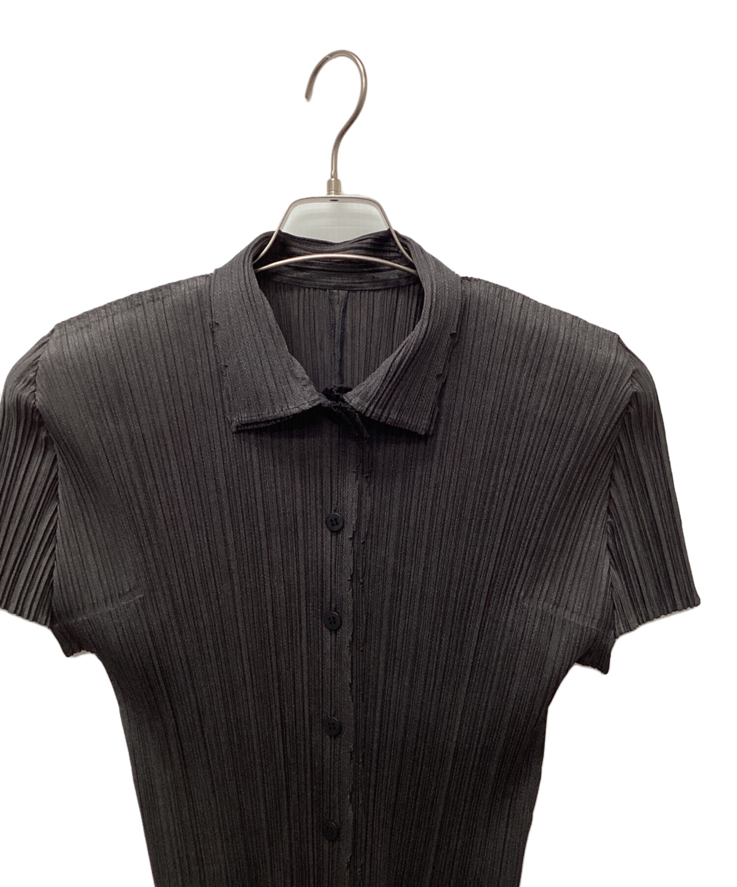 中古・古着通販】ISSEY MIYAKE (イッセイミヤケ) 半袖シャツ ブラック