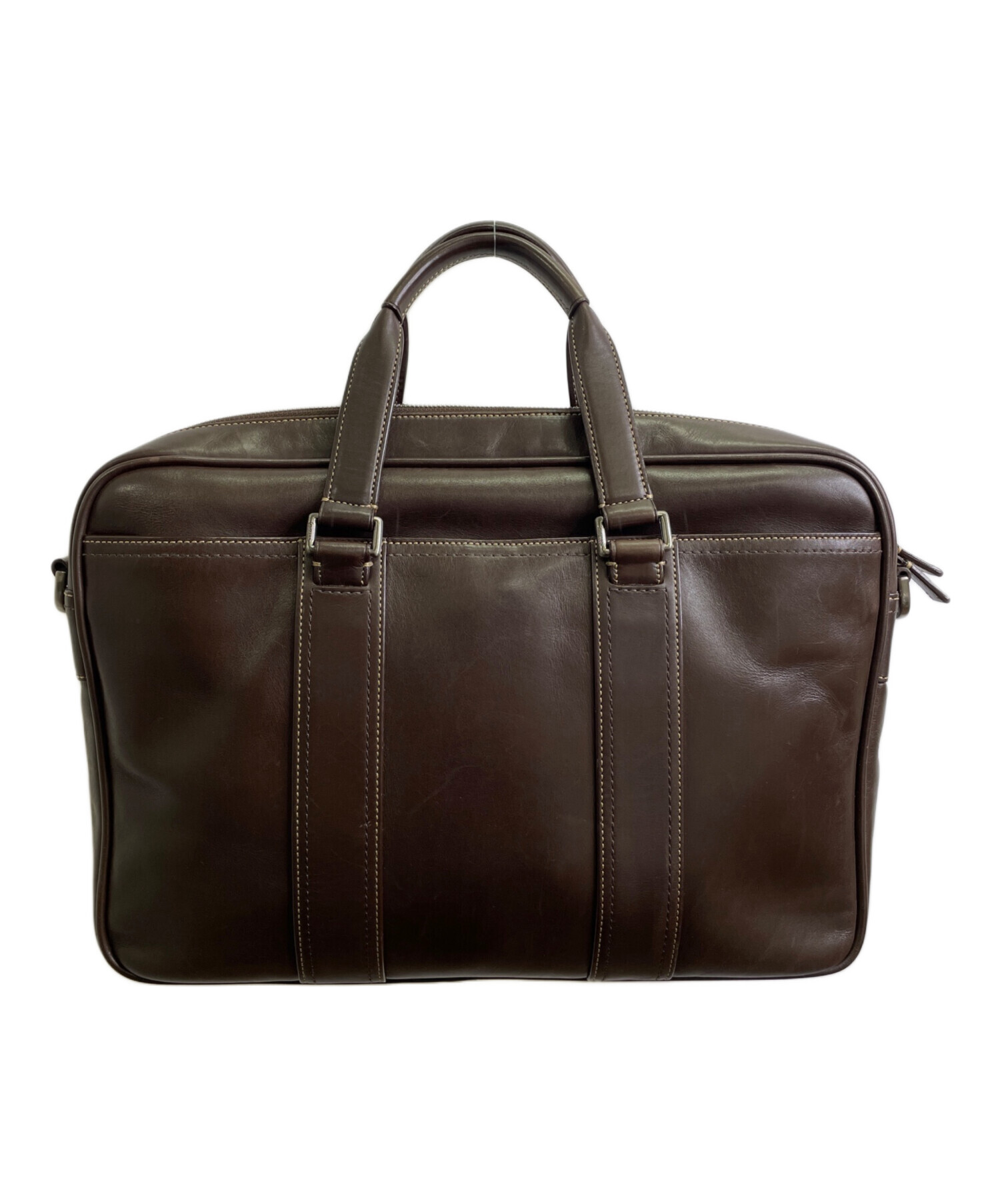 中古・古着通販】COACH (コーチ) レザーブリーフケース ブラウン 