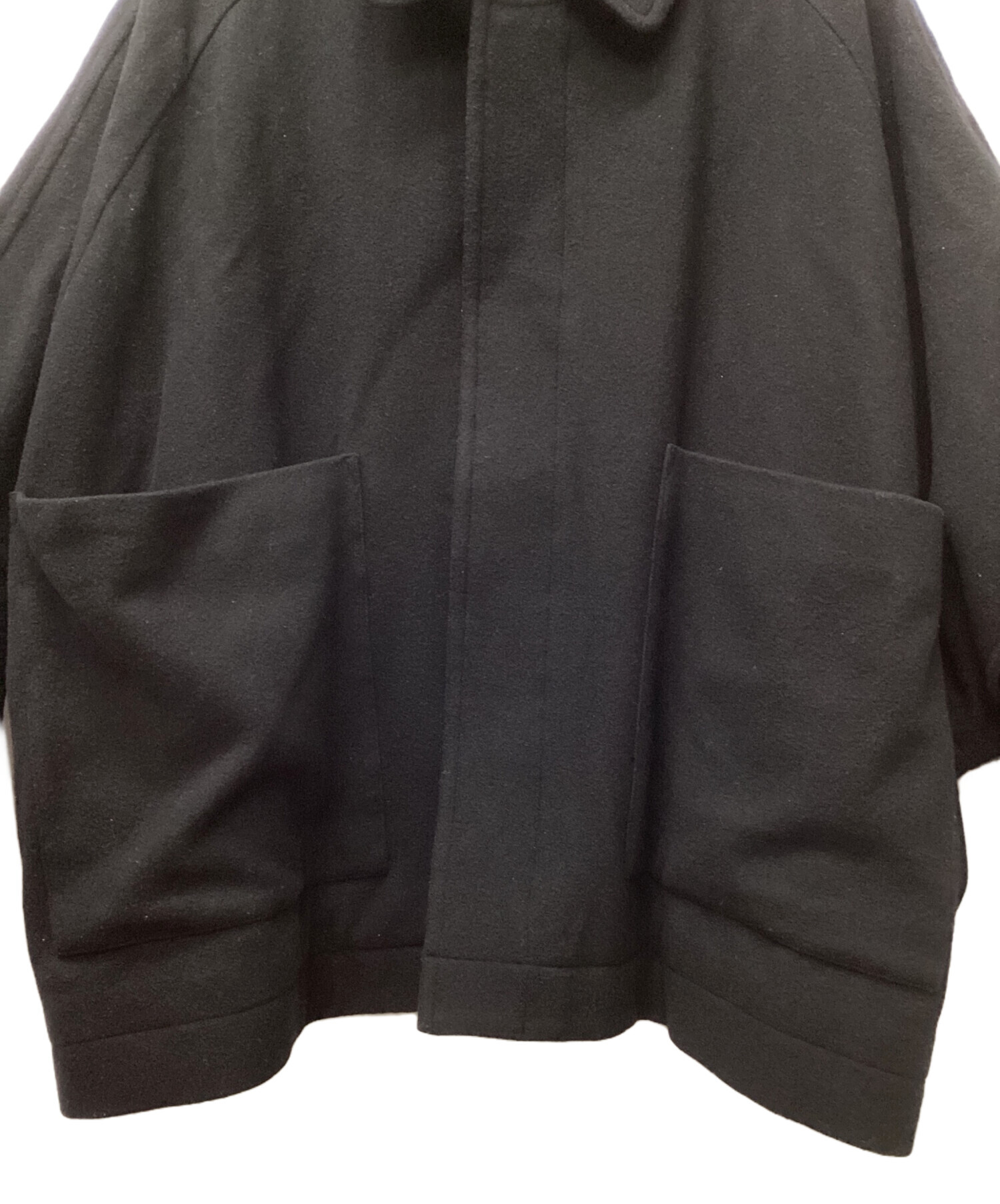 中古・古着通販】ONE FIFTH (ワンフィフス) ポンチョ型コート ブラック