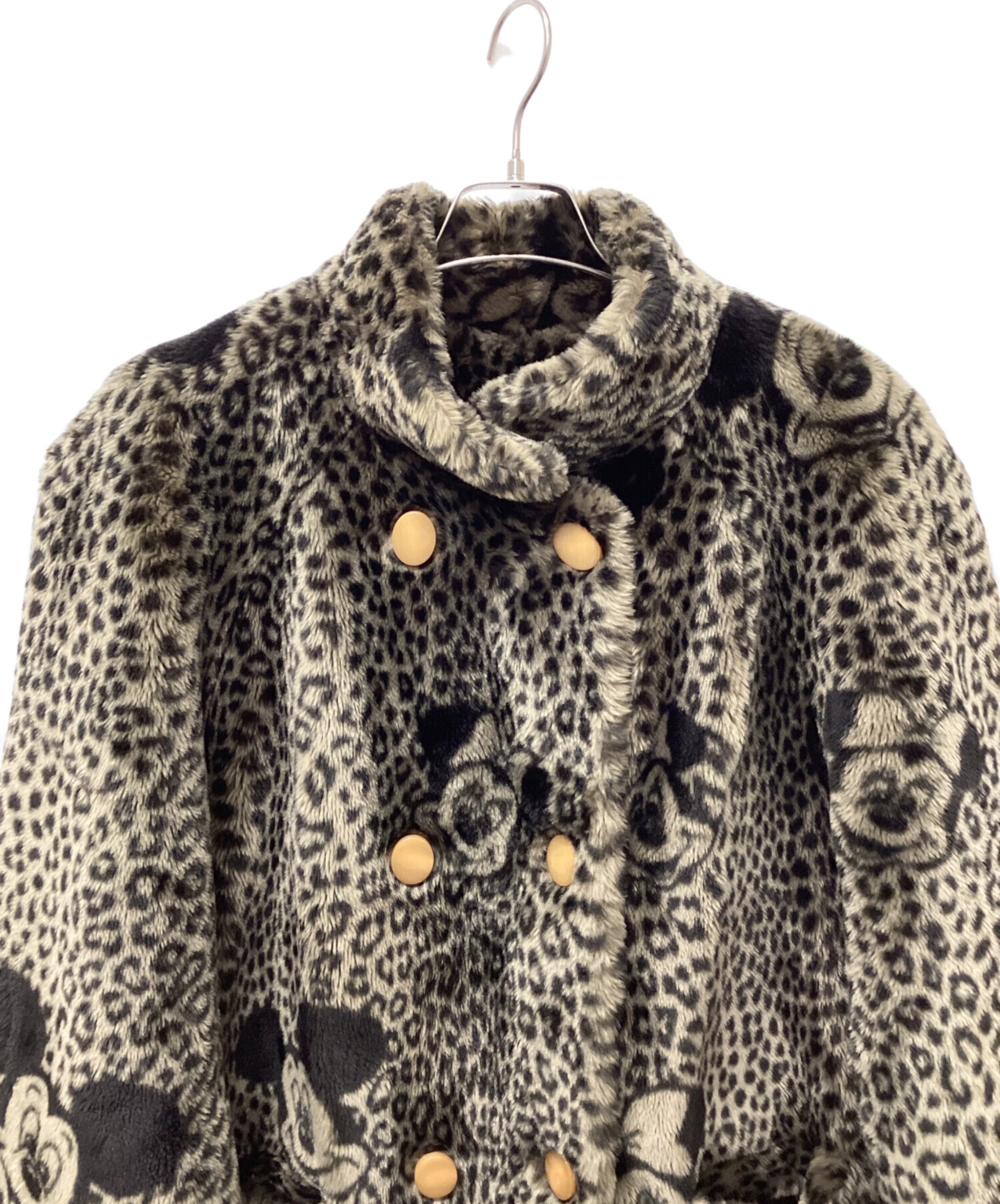 中古・古着通販】DISNEY (ディズニー) ファーコート ベージュ×ホワイト