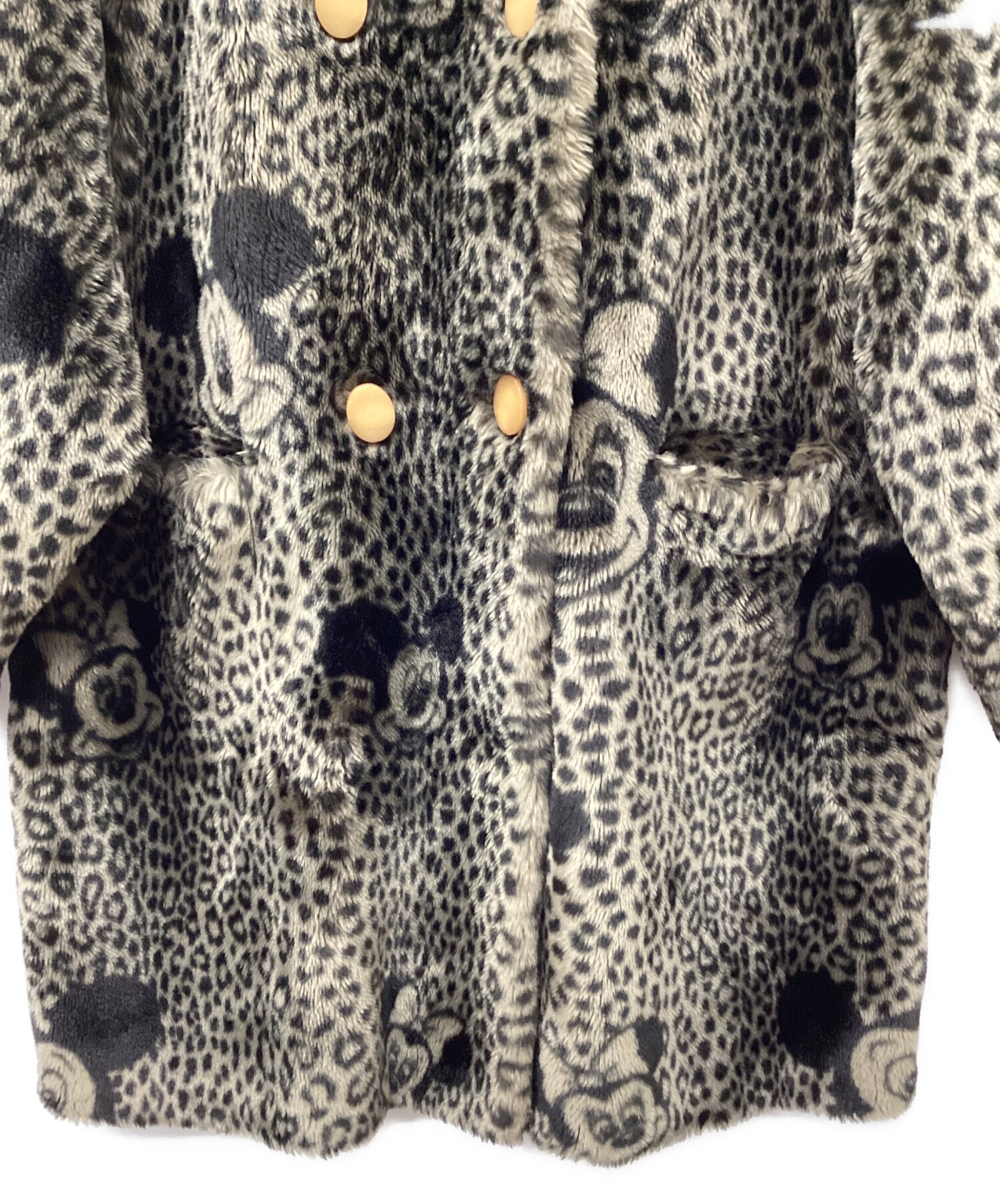 中古・古着通販】DISNEY (ディズニー) ファーコート ベージュ×ホワイト