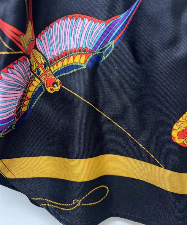 中古・古着通販】HERMES (エルメス) 総柄シルクシャツ ブラック サイズ