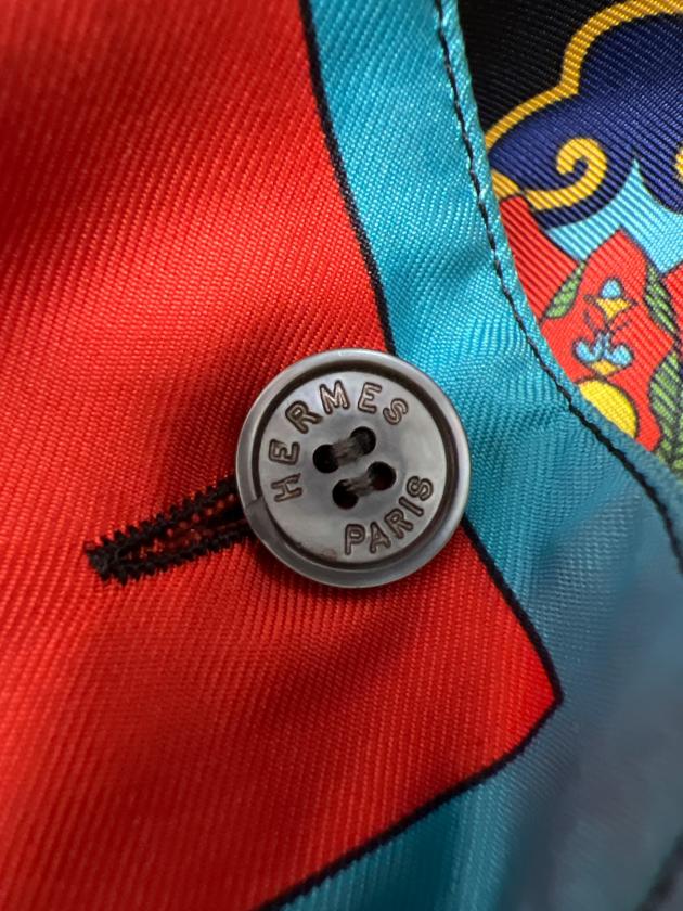 中古・古着通販】HERMES (エルメス) 総柄シルクシャツ ブラック サイズ