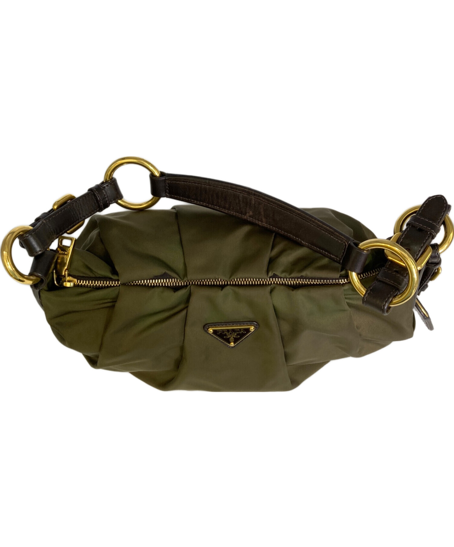 中古・古着通販】PRADA (プラダ) ワンハンドルハンドバッグ カーキ