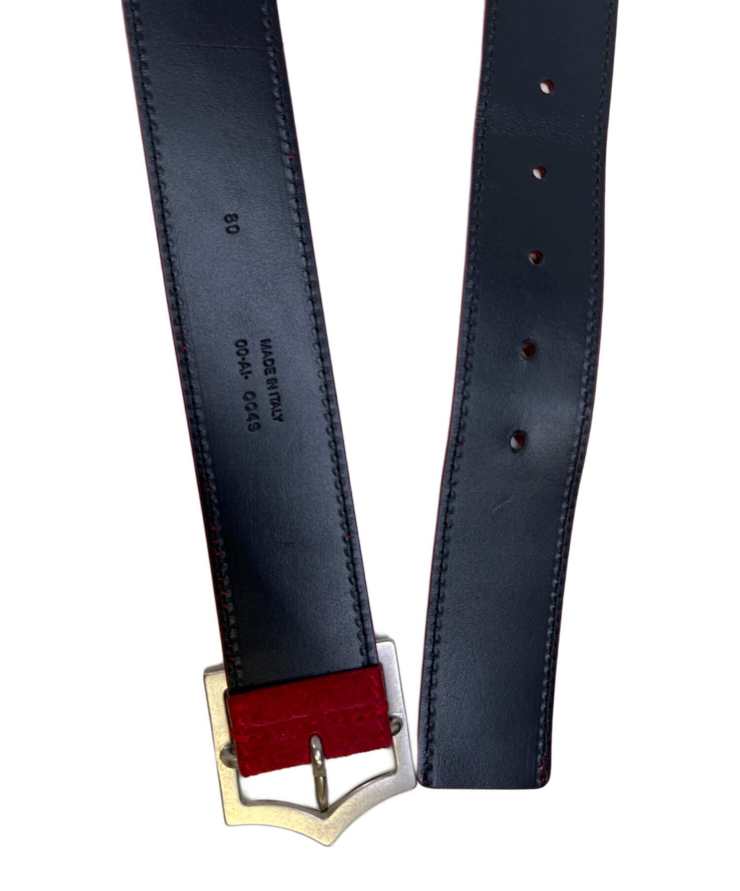Christian Dior ディオール　ベルト　レッド系 中古・古着通販】DIOR HOMME (ディオール オム) ベルト レッド
