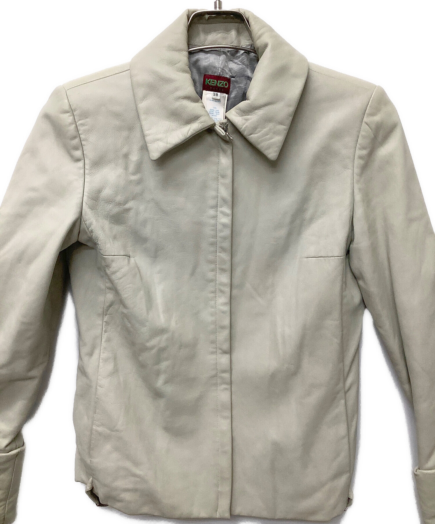 中古・古着通販】KENZO (ケンゾー) ラムレザージャケット ベージュ