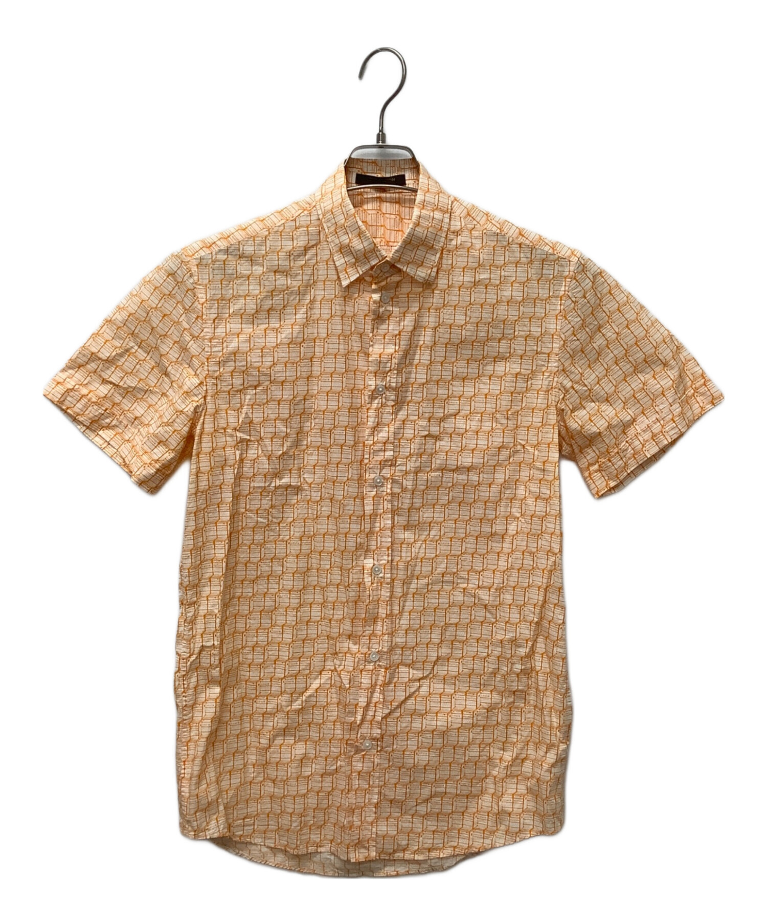 Louis Vuitton 半袖シャツ オレンジ/ホワイト 中古・古着通販】LOUIS VUITTON (ルイ ヴィトン) 半袖シャツ ホワイト