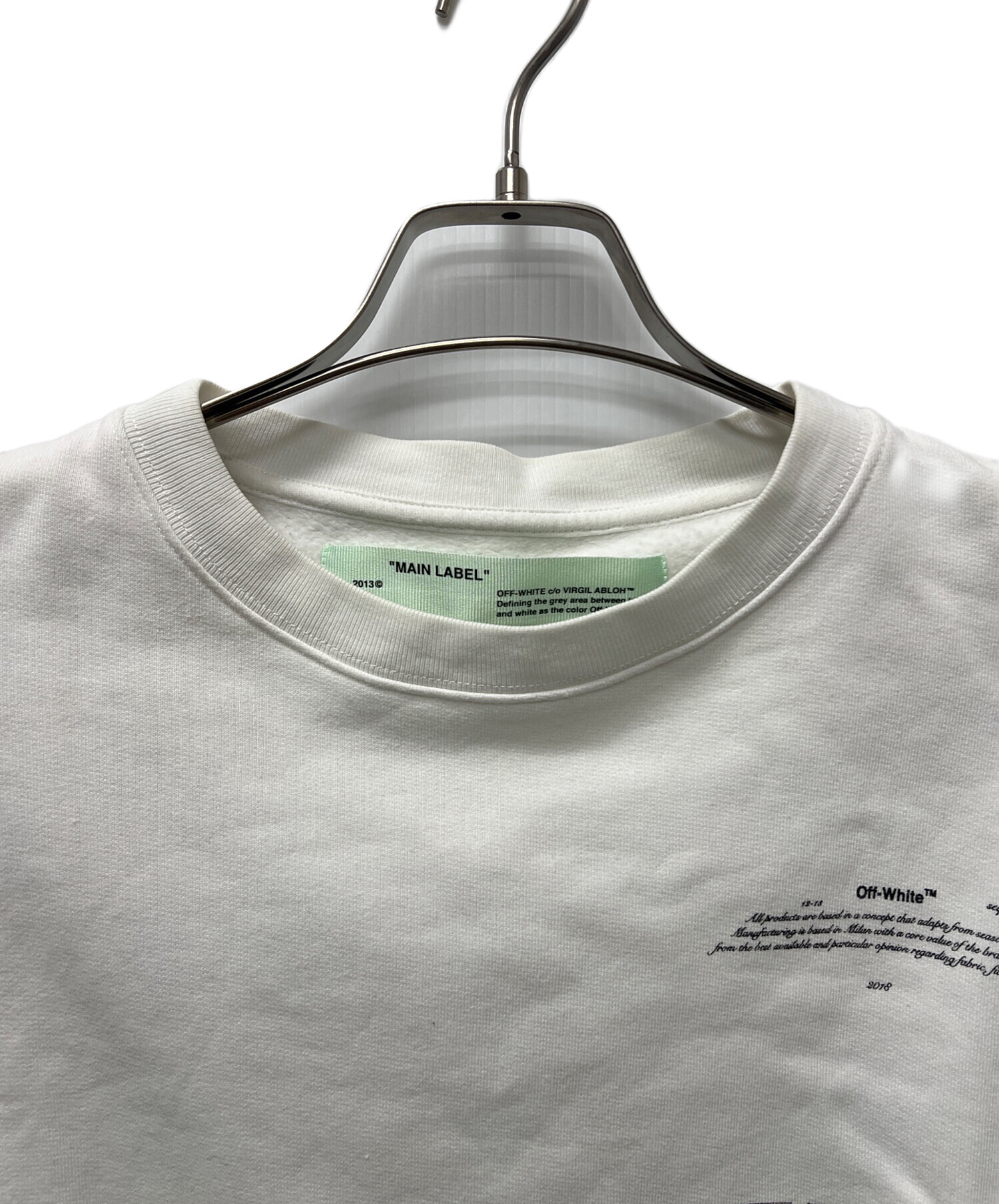 OFF WHITE VIRGIL ABLOH オフホワイト　スウェット　サイズS OFF WHITE VIRGIL ABLOH オフホワイトスウェットサイズS