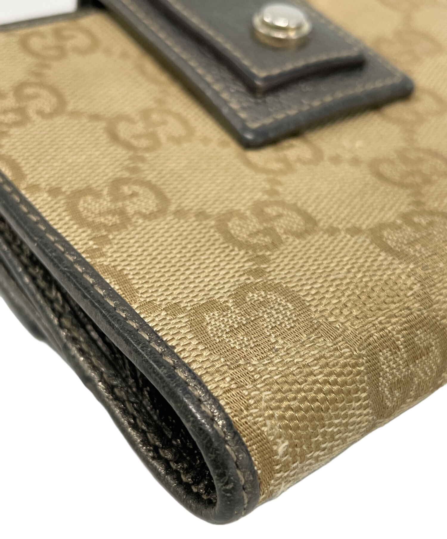 中古・古着通販】GUCCI (グッチ) 2つ折り財布 ブラウン｜ブランド