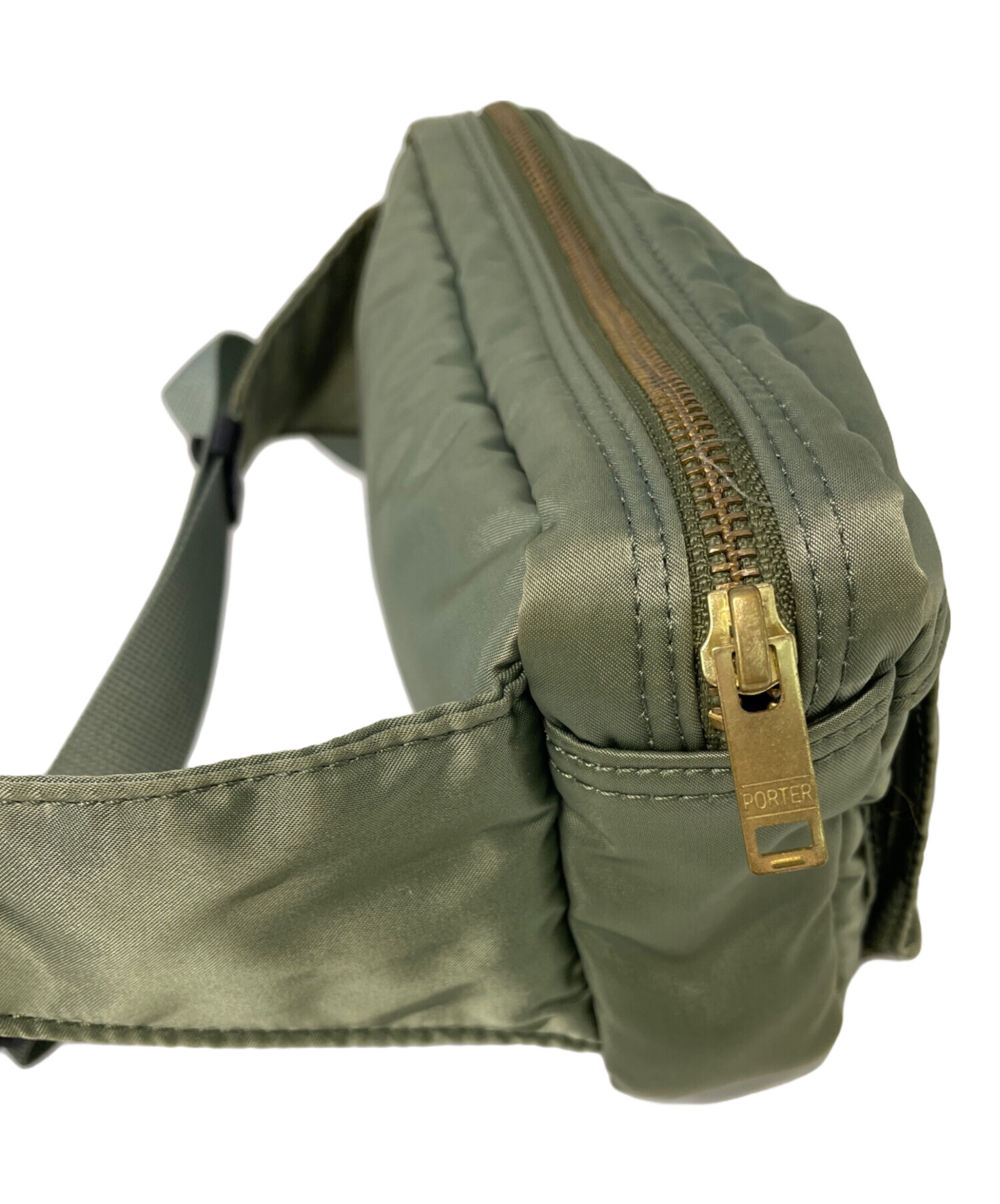 【美品】PORTER ポーター ビート ウエストバッグ ボディバッグ グリーン BEAT（PORTER） ポーター ビート ウエストバッグ(S) 727-09049