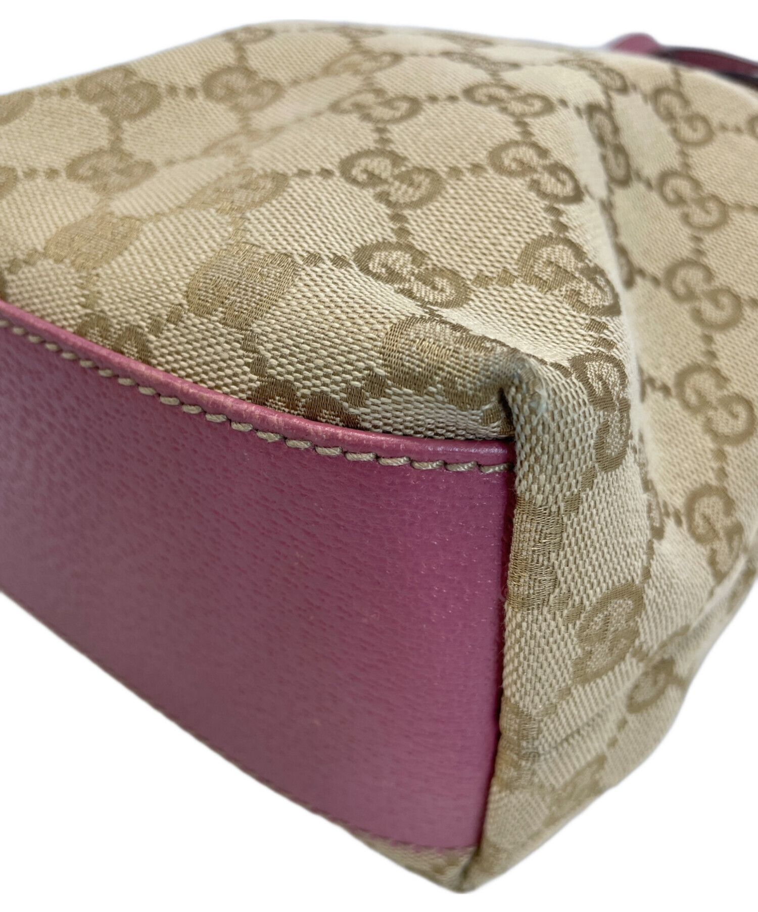 中古・古着通販】GUCCI (グッチ) トートバッグ ピンク×ベージュ