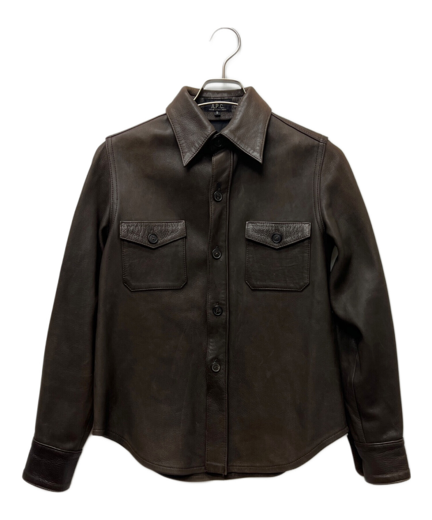 中古・古着通販】A.P.C. (アーペーセー) 90sレザーシャツ ブラウン