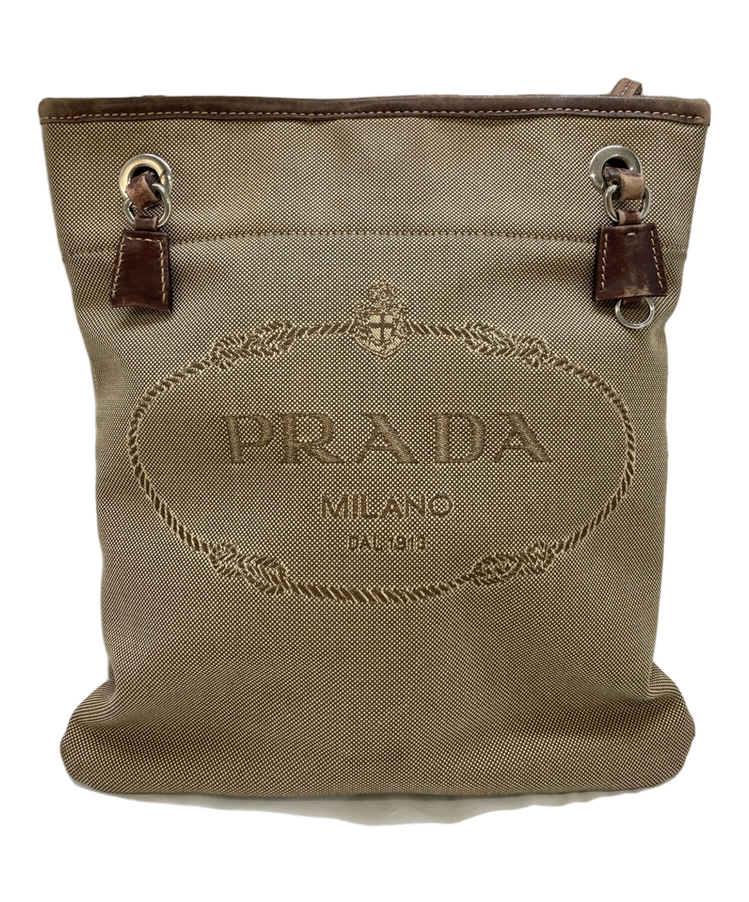 PRADA プラダ ショルダーバッグ  ベージュ 【古着】【中古】【送料無料】 中古・古着通販】PRADA (プラダ) ショルダーバッグ ベージュ｜ブランド