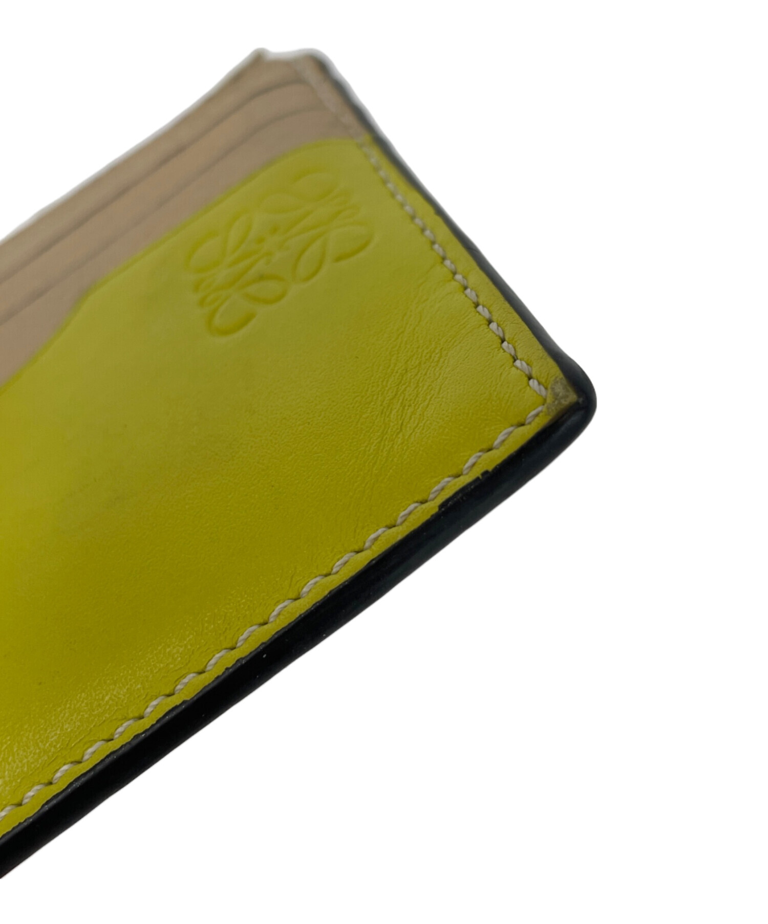 中古・古着通販】LOEWE (ロエベ) カードケース イエロー×ベージュ 