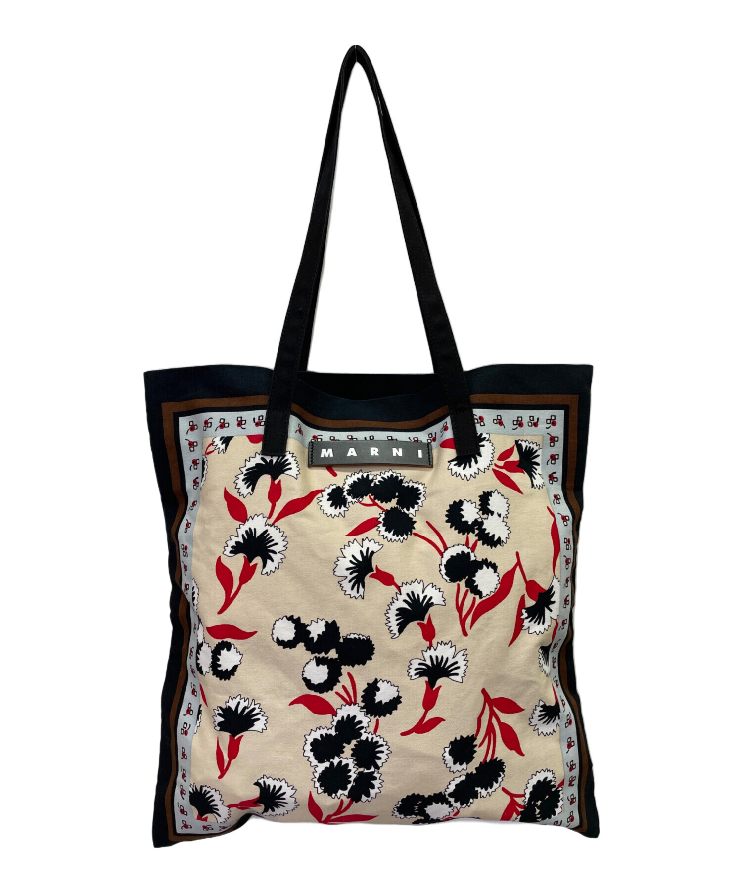 中古・古着通販】MARNI (マルニ) バンダナトート ブラック×ベージュ 