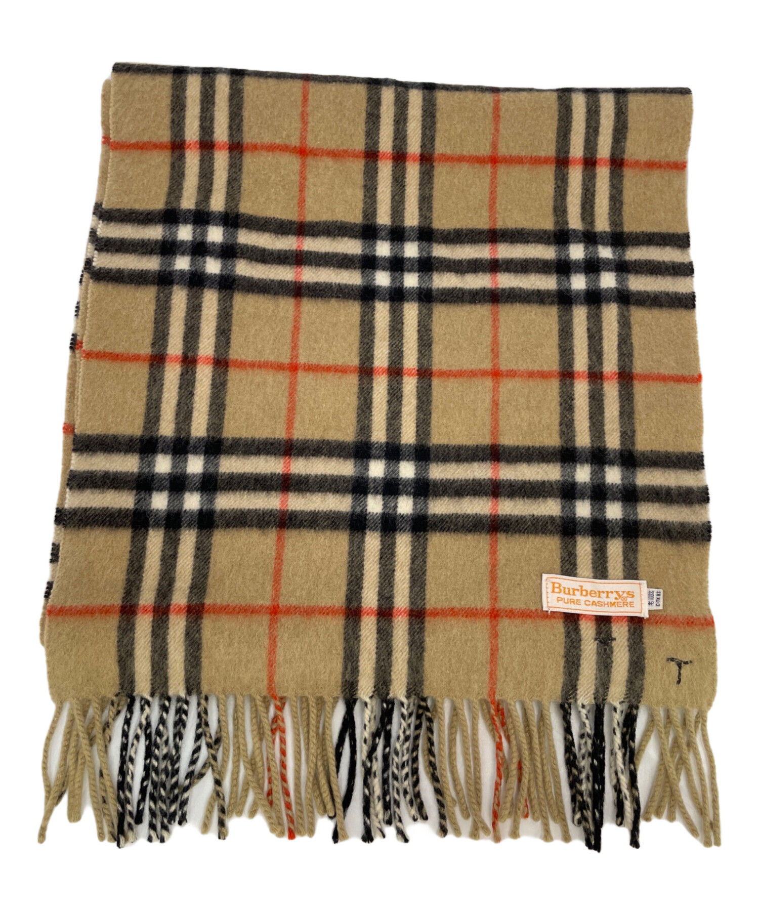 Burberry's(バーバリーズ) マフラー - ライトブラウン×レッド×マルチ