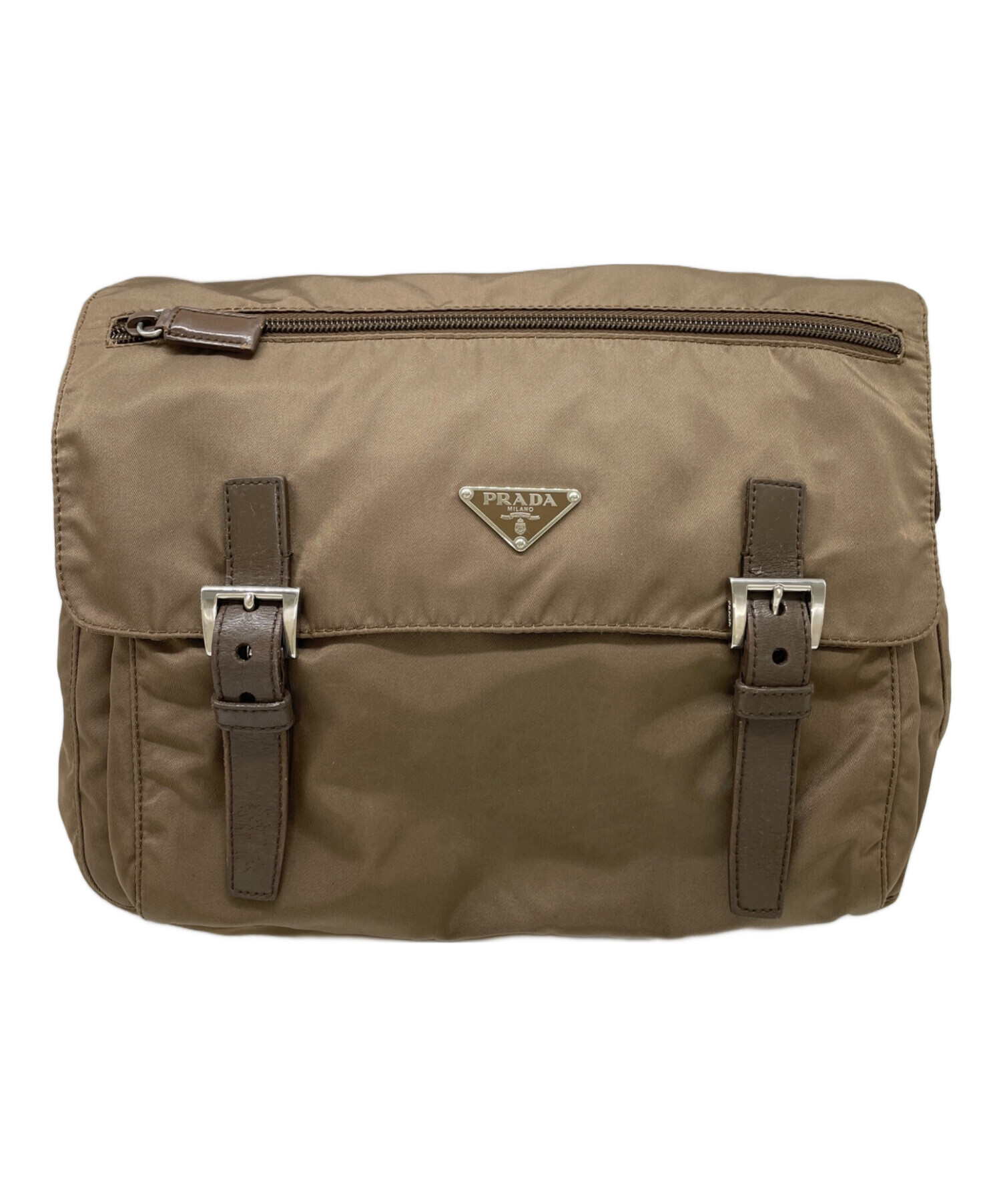 中古・古着通販】PRADA (プラダ) ナイロンショルダーバッグ ブラウン 