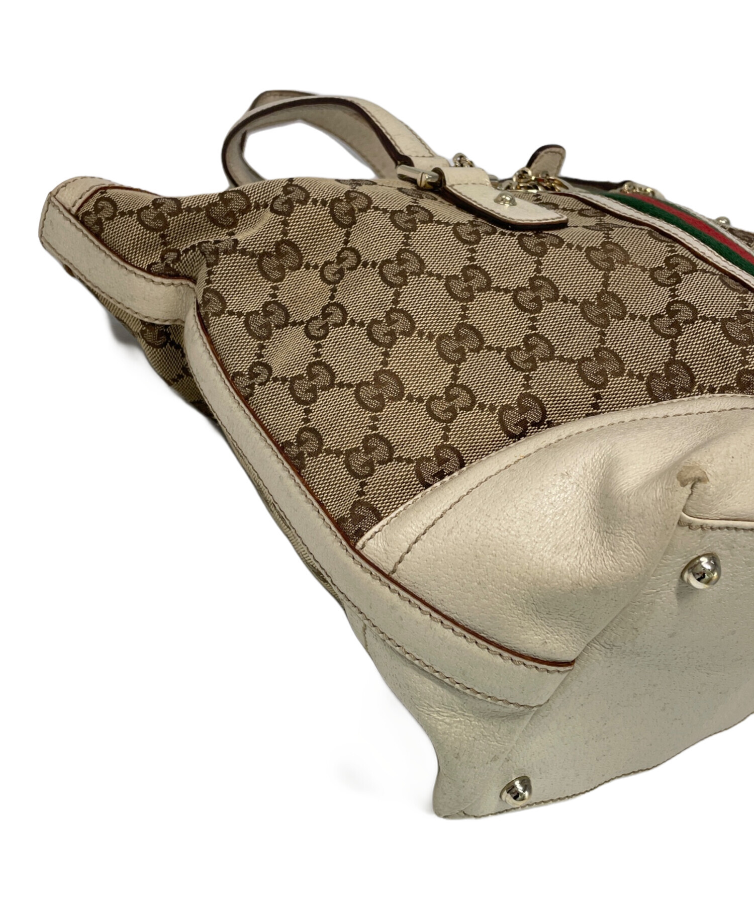 中古・古着通販】GUCCI (グッチ) スクエアドクターズバッグ ベージュ 