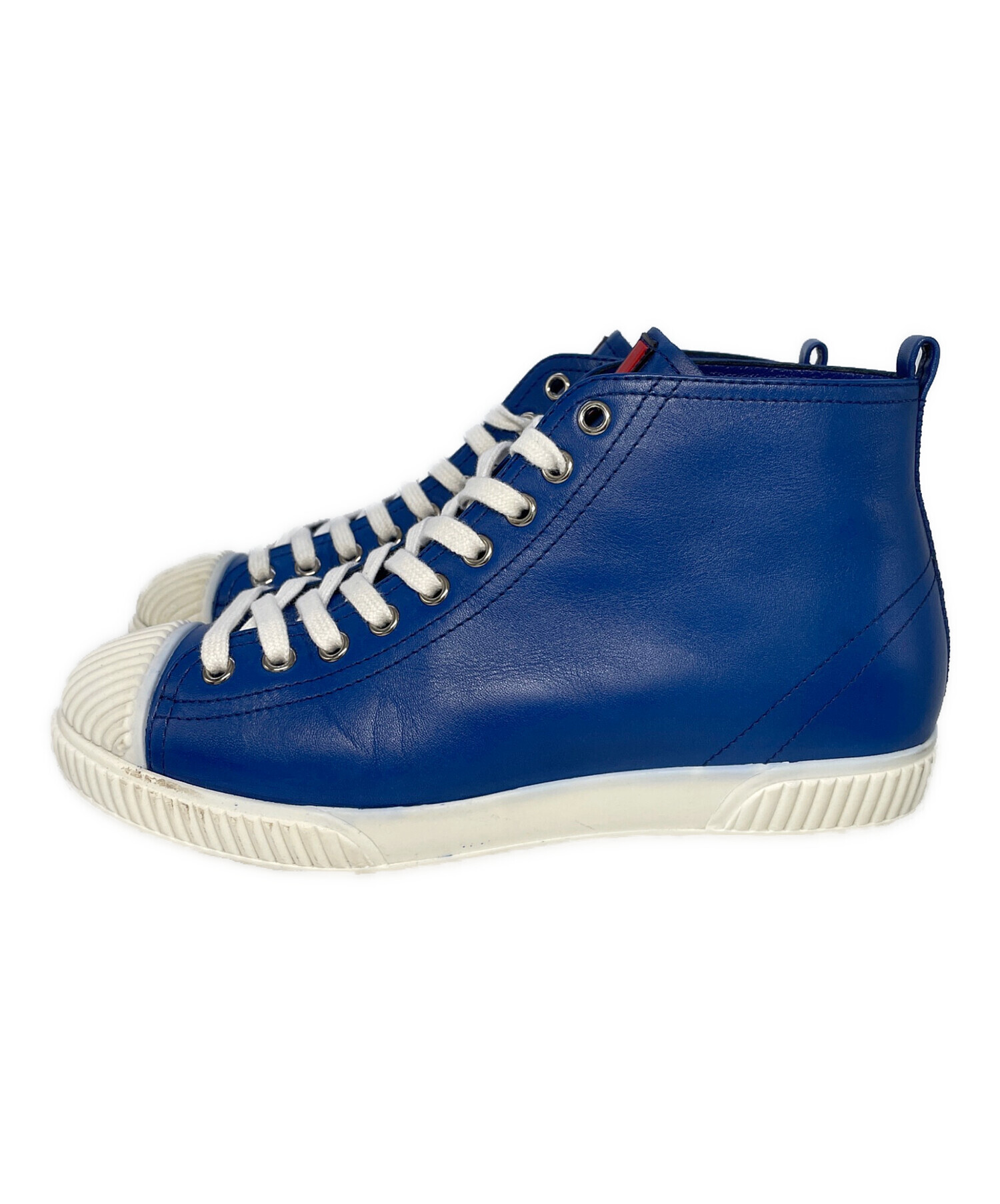 中古・古着通販】PRADA (プラダ) ハイカットスニーカー ブルー サイズ
