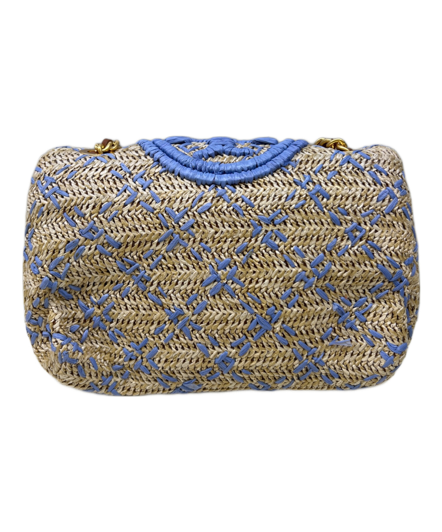 未使用級 TORY BURCH かごバッグ ラフィア ベージュ ポーチ付 中古・古着通販】TORY BURCH (トリーバーチ) カゴショルダー