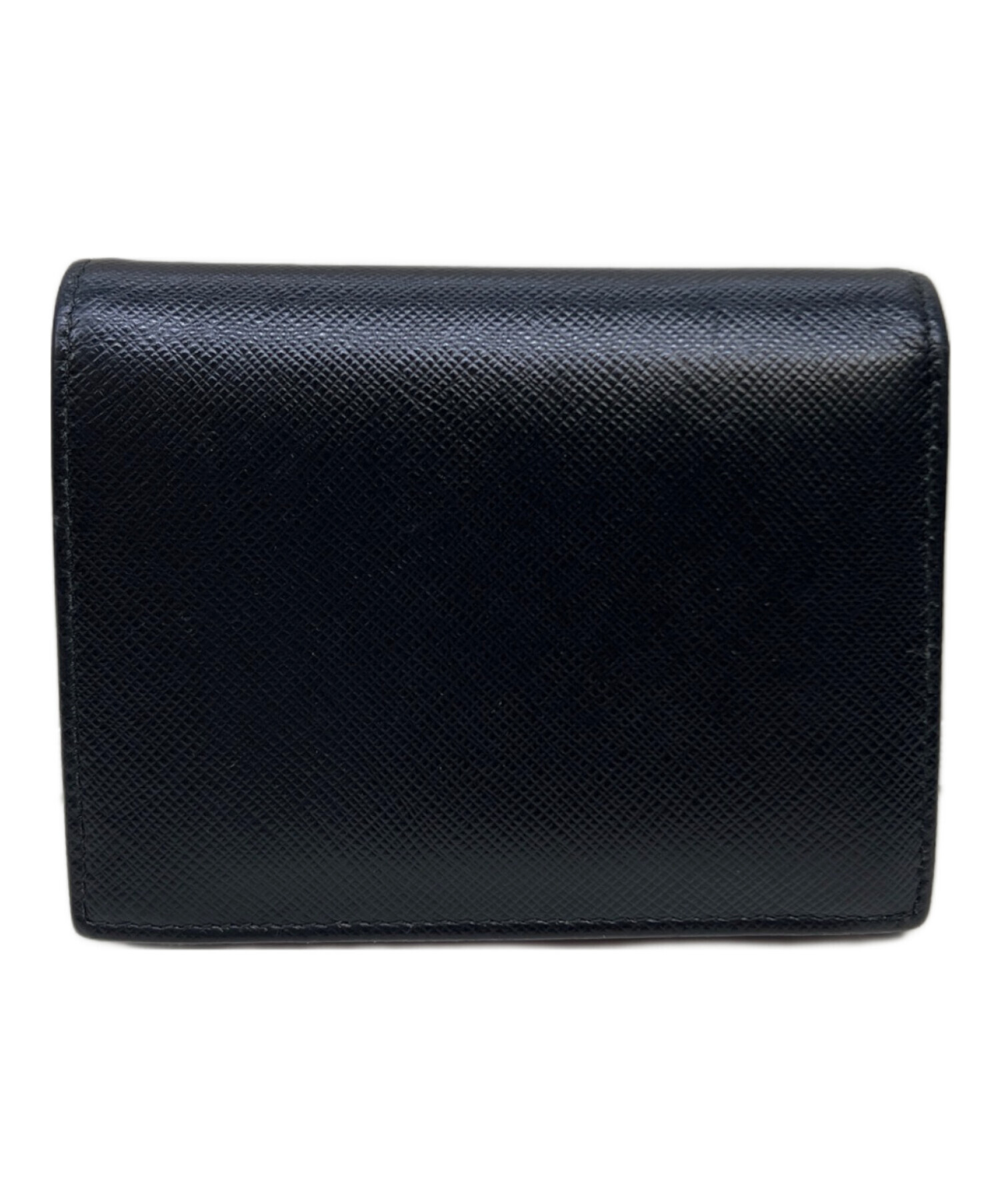 中古・古着通販】PRADA (プラダ) 2つ折り財布 ブラック×ピンク 
