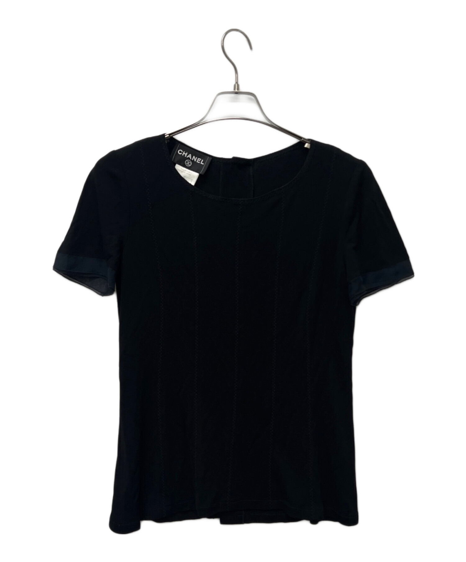 中古・古着通販】CHANEL (シャネル) 半袖ブラウス ブラック サイズ:38 