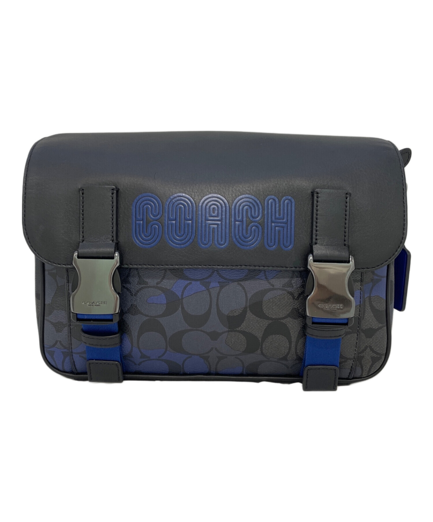 中古・古着通販】COACH (コーチ) ショルダーバッグ ブラック×ブルー 