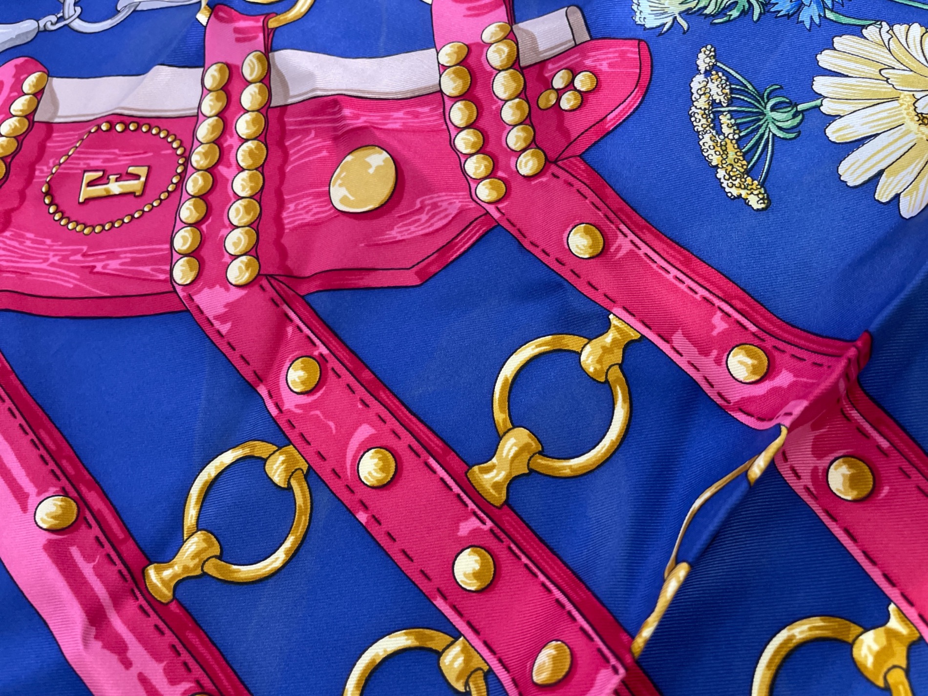 中古・古着通販】HERMES (エルメス) シルクスカーフ ネイビー