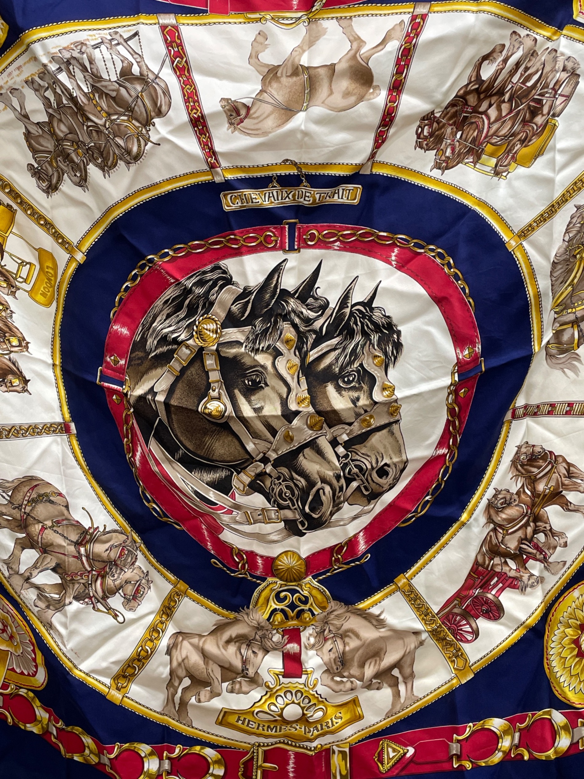 中古・古着通販】HERMES (エルメス) スカーフ ネイビー｜ブランド