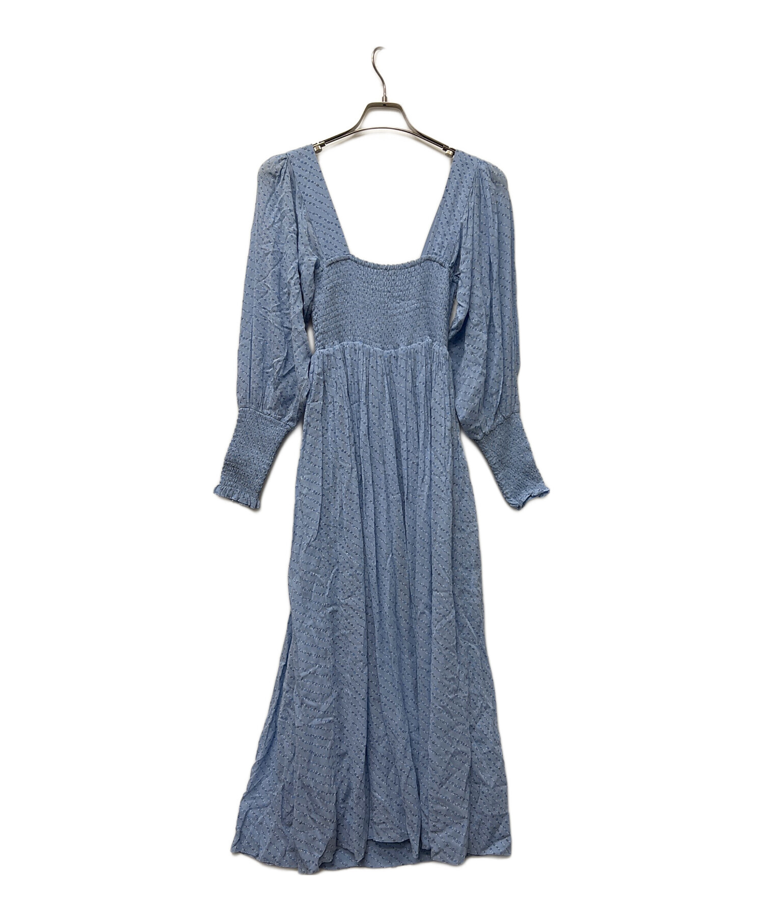中古・古着通販】GANNI (ガニー) 長袖ワンピース ブルー サイズ:34