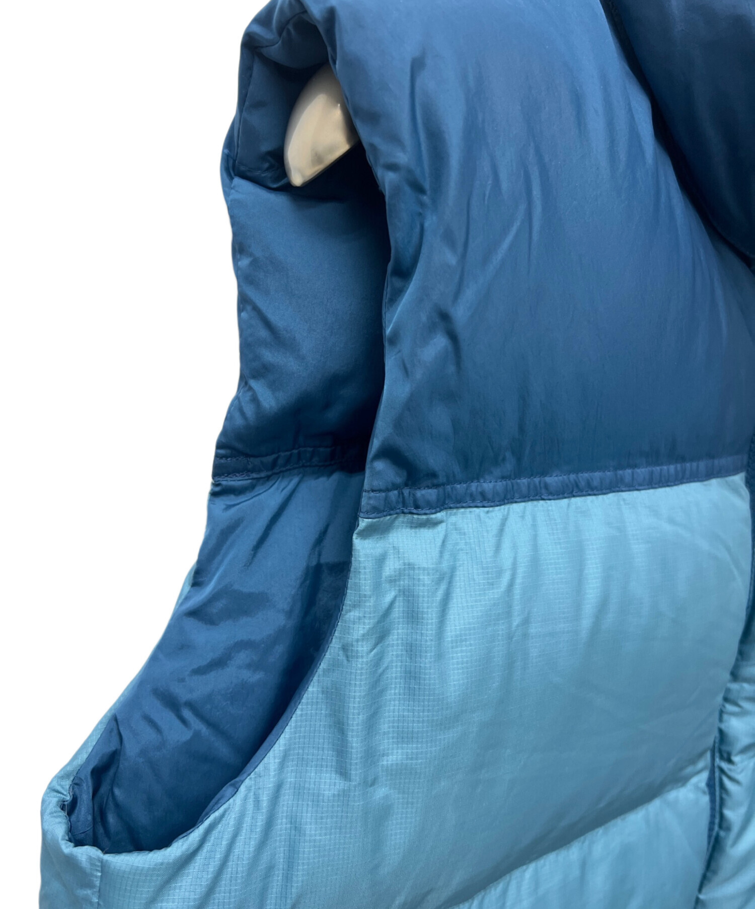 ノースフェイス　ダウンベスト　レディースXL 青系　水色　ブランドロゴ刺繍　古着 中古・古着通販】THE NORTH FACE (ザ ノース フェイス) ダウンベスト