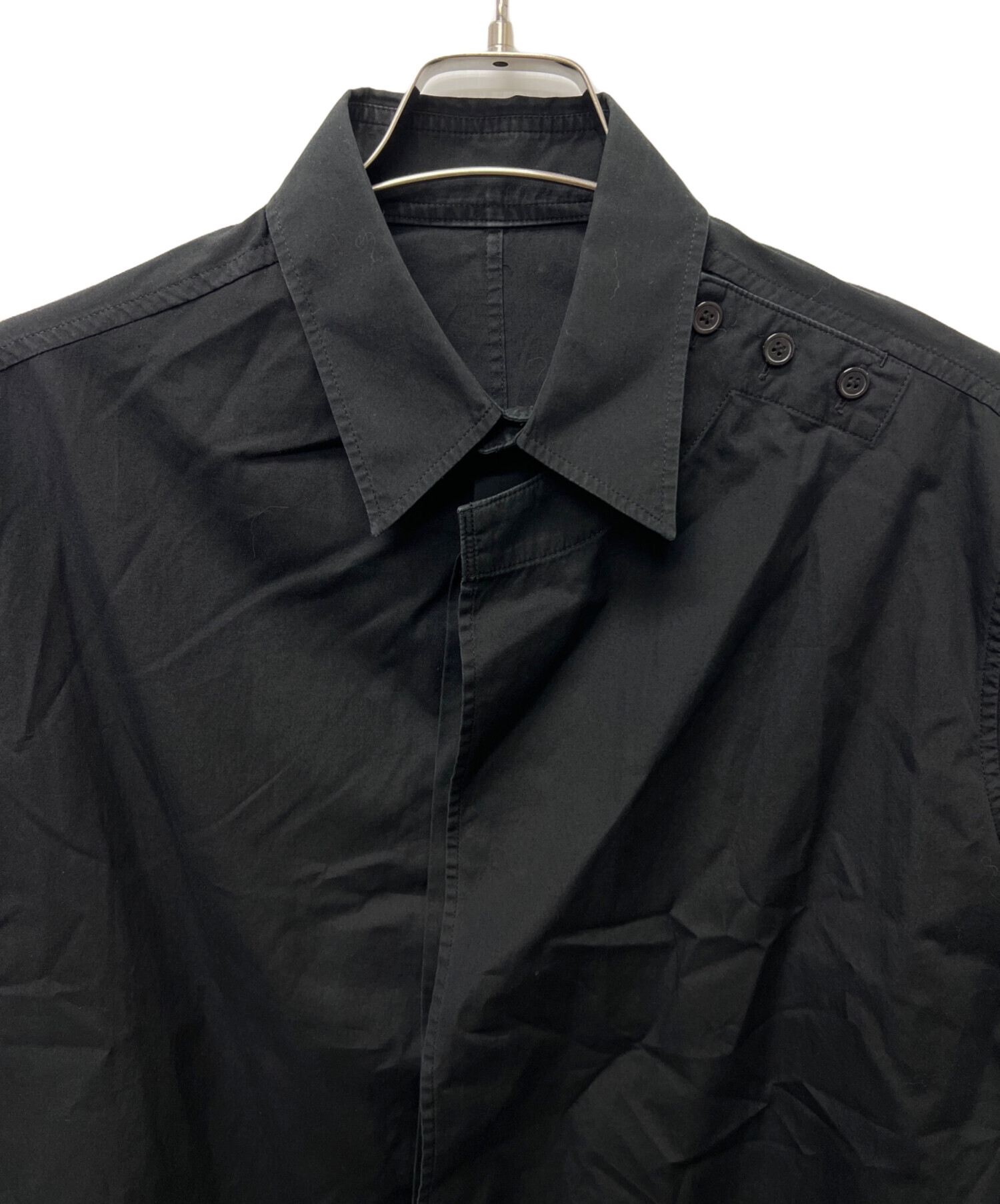 ヨウジヤマモトブラック長袖シャツ 中古・古着通販】YOHJI YAMAMOTO (ヨウジヤマモト) 長袖シャツ