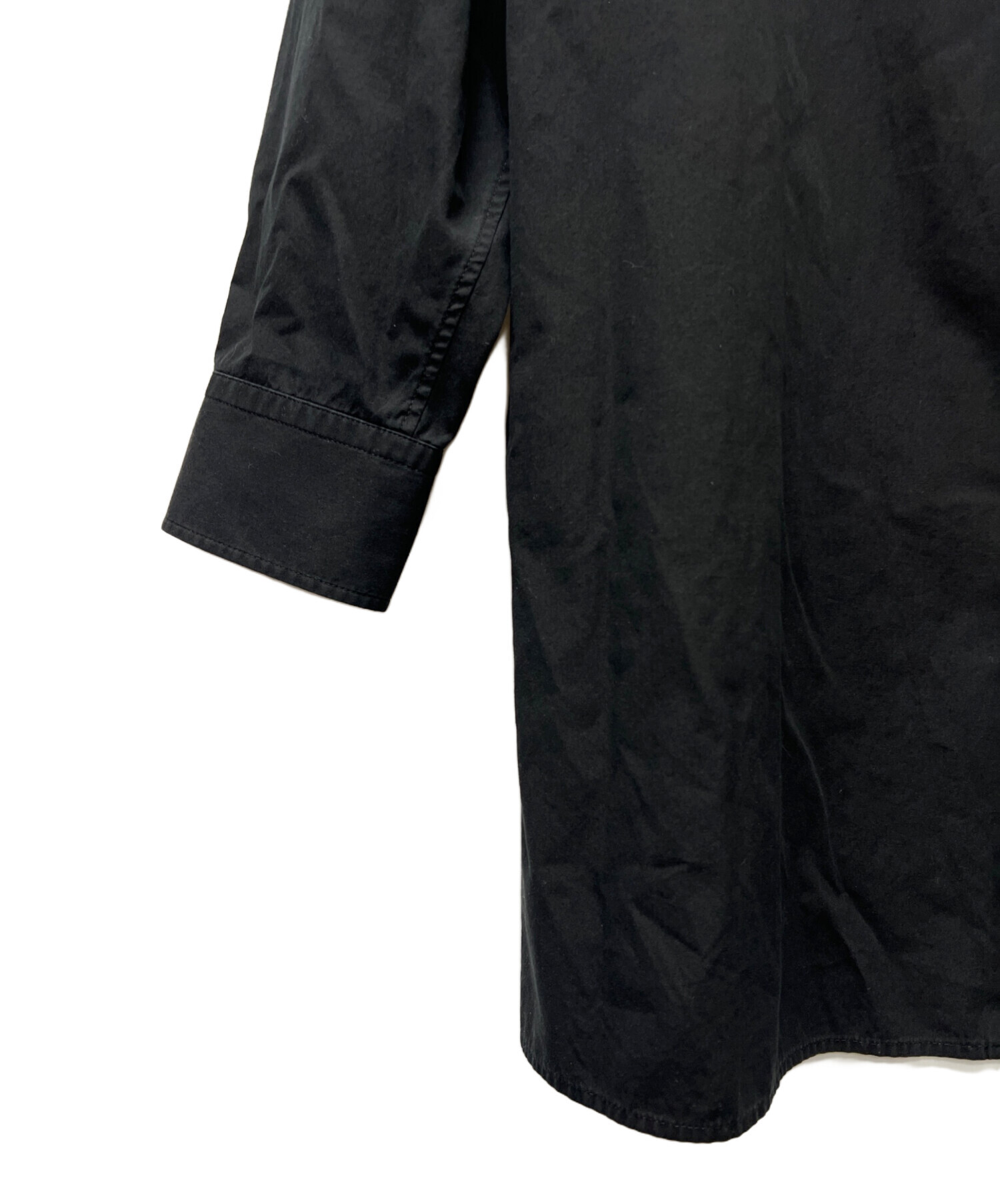 33 Yohji Yamamoto ブラック 長袖シャツ M yohji yamamoto - Y's for men | COMBINATION SHIRT / 長袖 シャツ