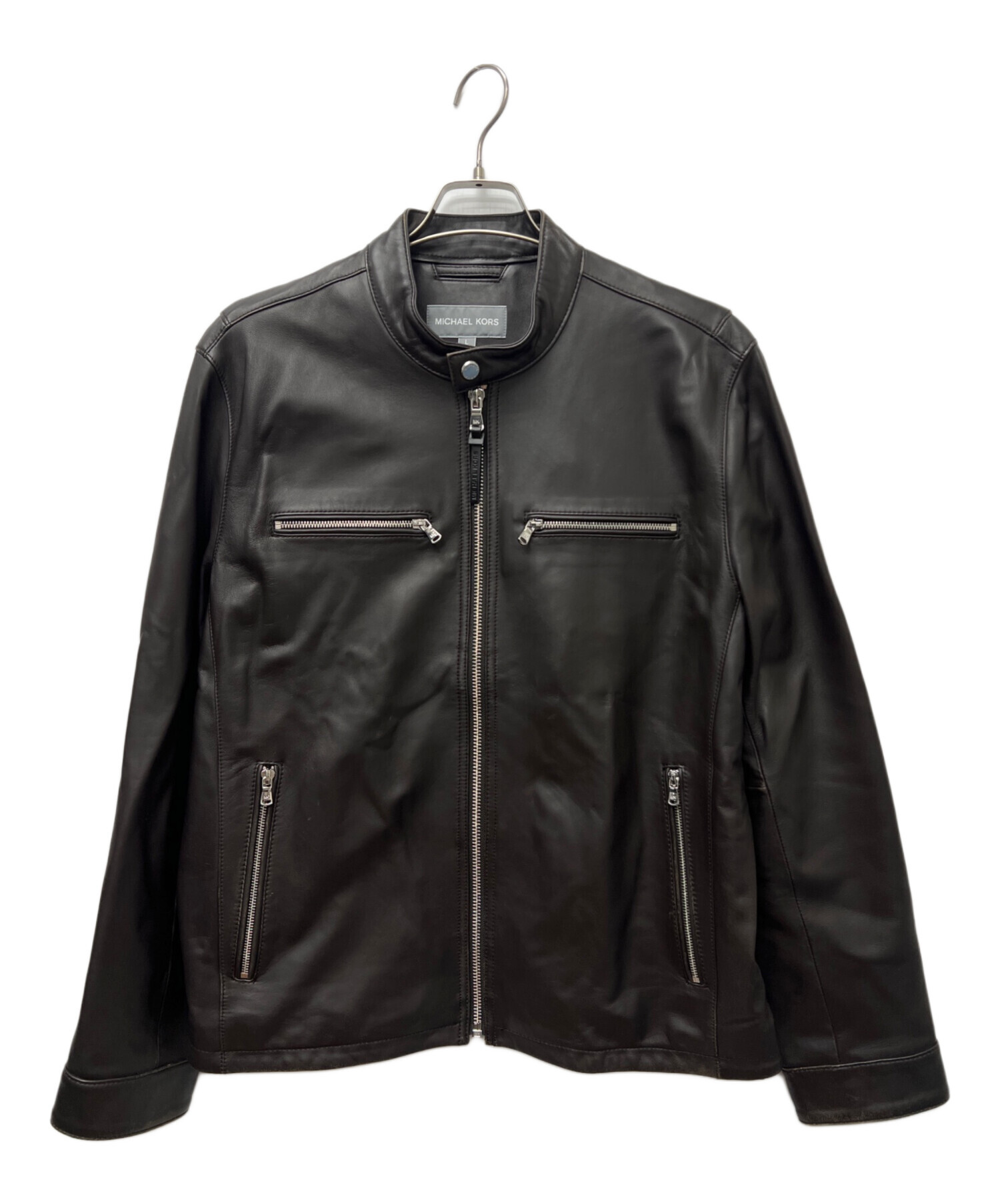 MICHAEL KORS シングルライダース レザージャケット　L 中古・古着通販】MICHAEL KORS (マイケル・コース) シングルライダース