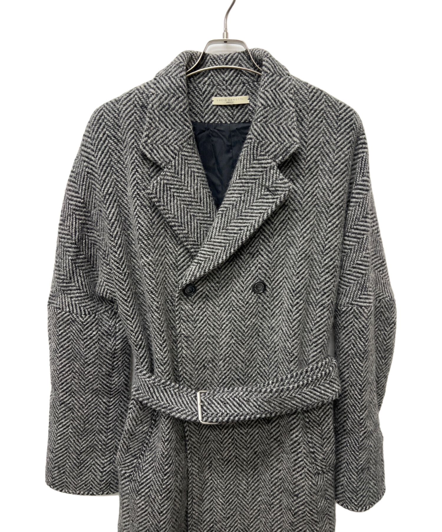 LUCIO VANOTTI ストライプ ダブルブレストコート　イタリア製 中古・古着通販】LUCIO VANOTTI (ルーチョ バノッティ) ウールコート